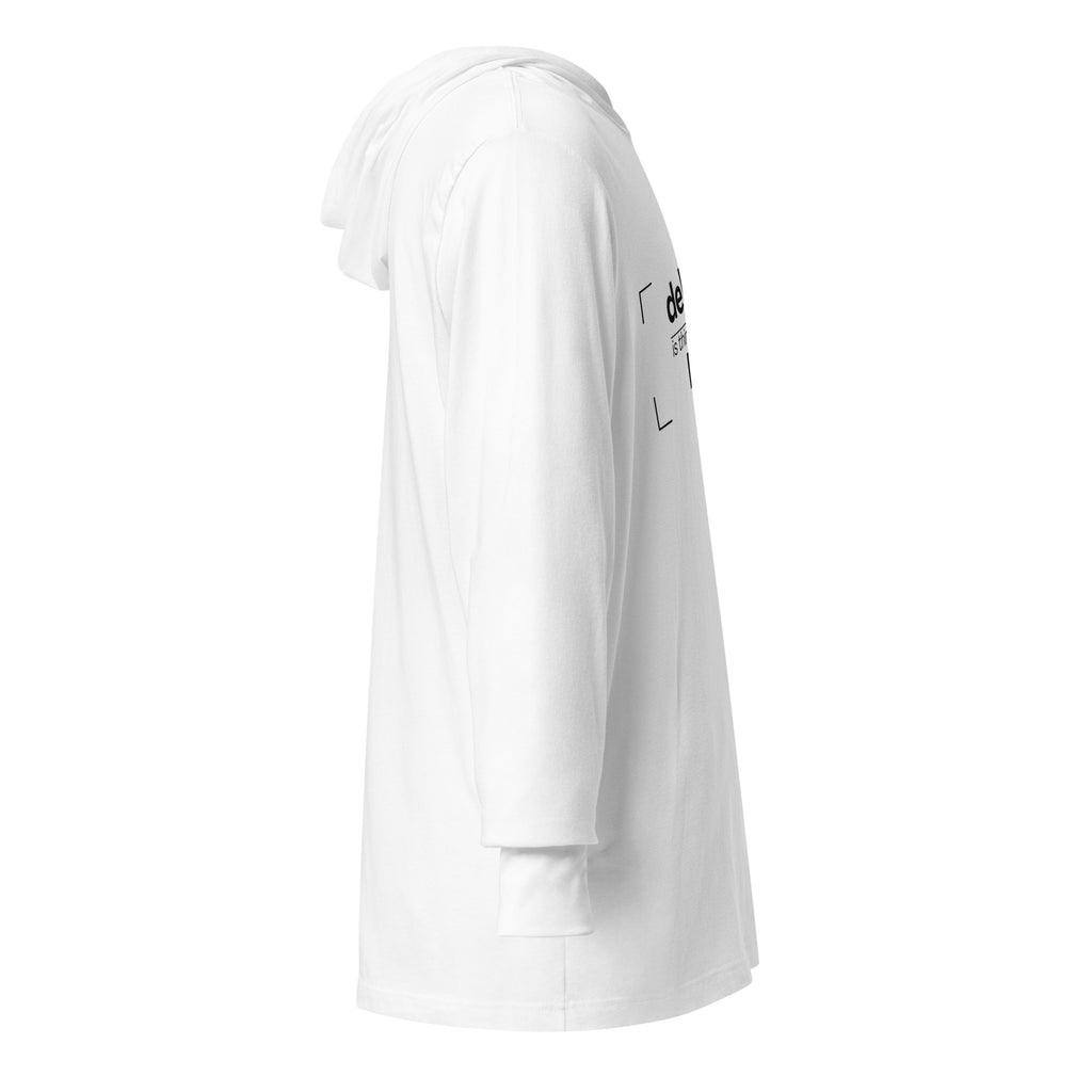 Unisex Hooded Long-Sleeve Tee | Design Is Thinking Made Visual Hooded long-sleeve tee AwRans Clothing unisex-hooded-long-sleeve-tee-white-right-67f00bc1098c5