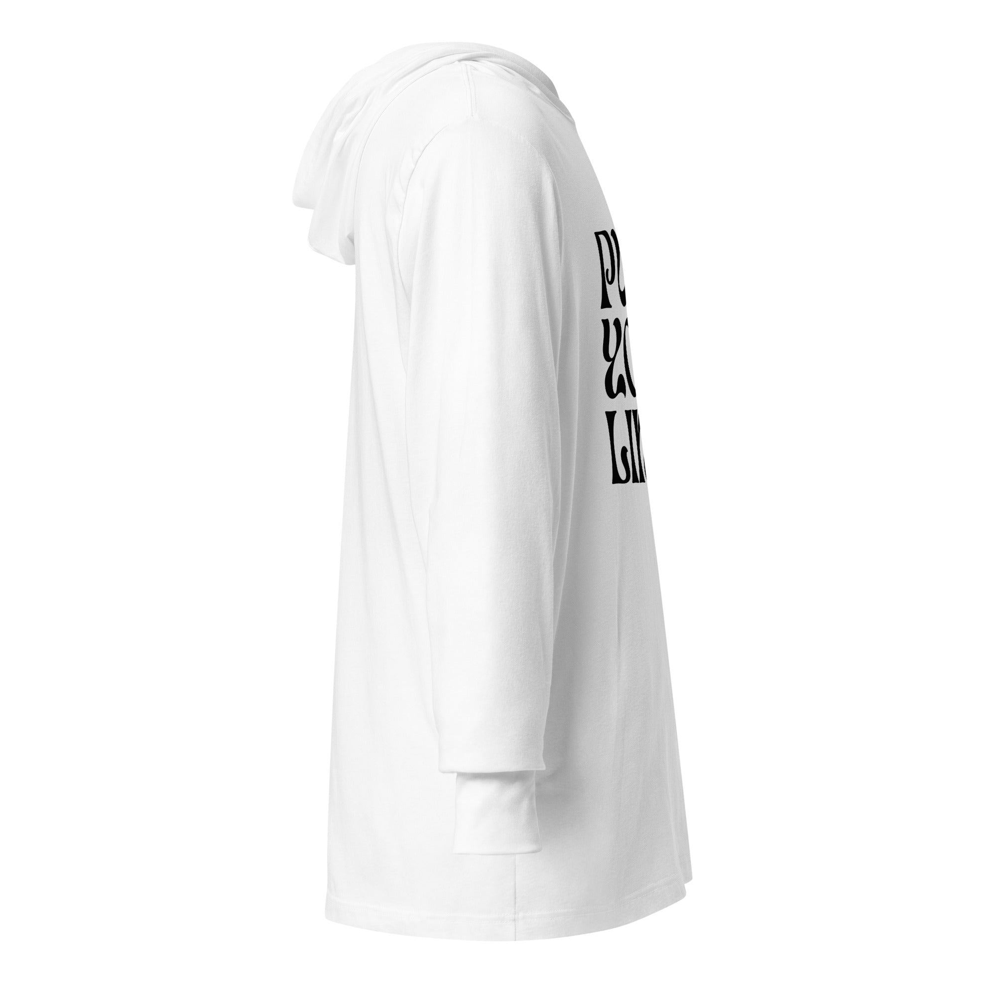 Unisex Hooded Long-Sleeve Tee | Push Your Limits Hooded long-sleeve tee AwRans Clothing unisex-hooded-long-sleeve-tee-white-right-67f00e6e597d7