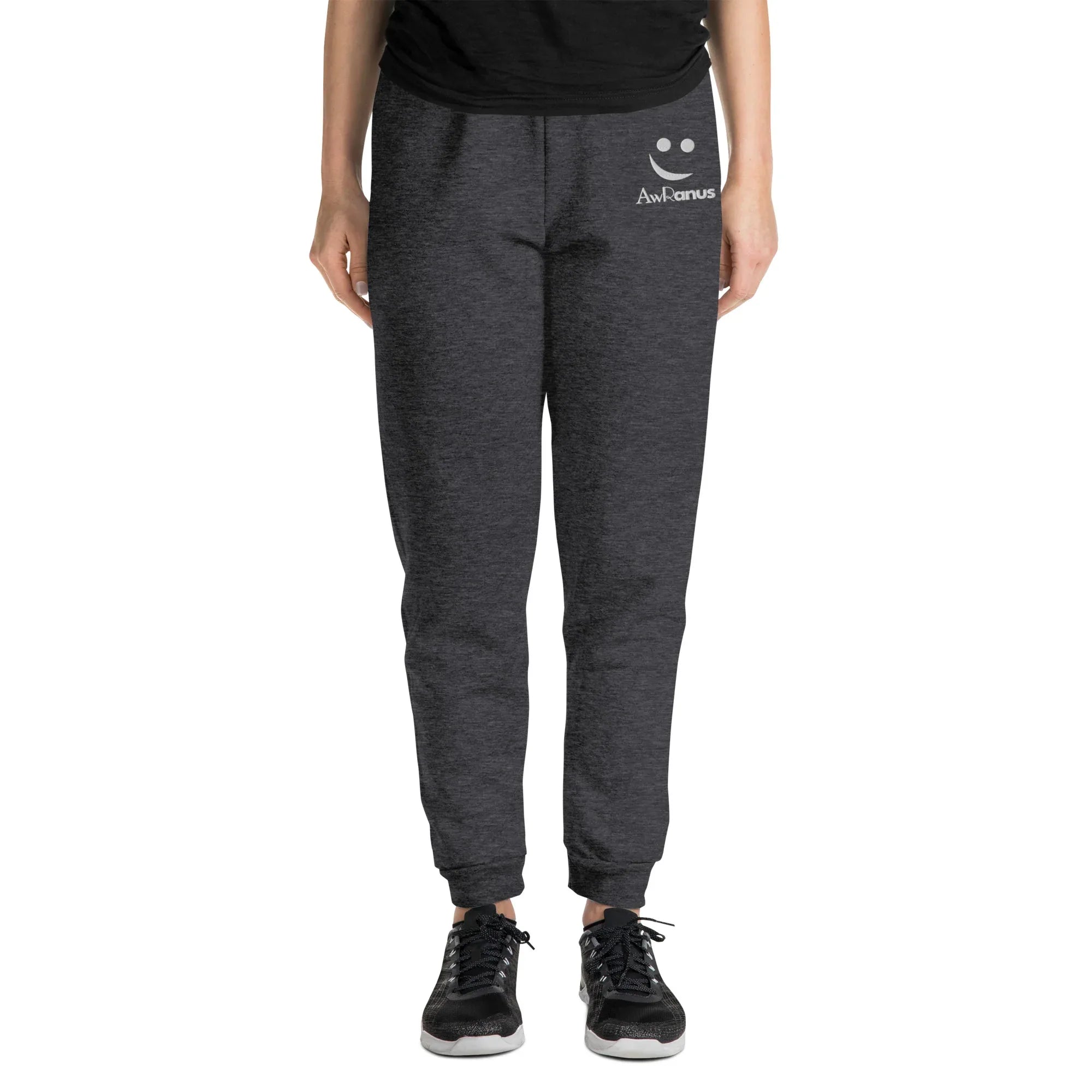 AwRans | Premium Unisex Joggers joggers AwRans Clothing unisex-joggers-black-heather-front-688d5219cce85