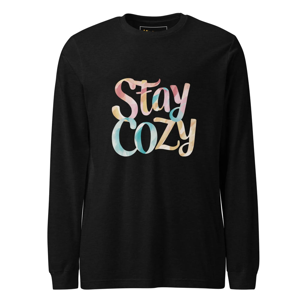 Unisex | Stay Cozy - Long Sleeve Tee Black Heather Long Sleeve T-Shirts AwRans Clothing unisex-long-sleeve-tee-black-heather-front-67480be0999e5