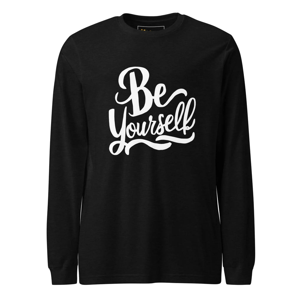 Unisex | Be Yourself - Long Sleeve Tee Black Heather Long Sleeve T-Shirts AwRans Clothing unisex-long-sleeve-tee-black-heather-front-67480ee596d80
