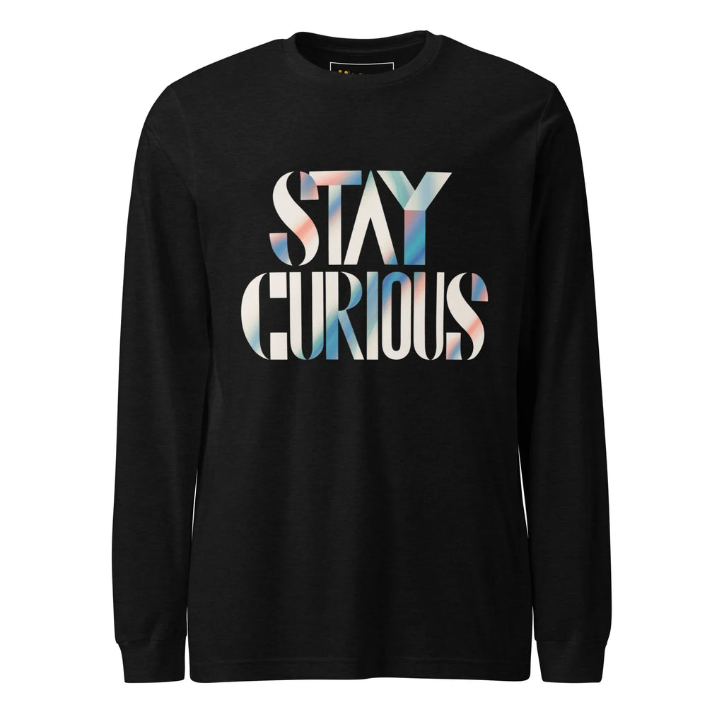 Unisex | Stay Curious - Long Sleeve Tee Black Heather Long Sleeve T-Shirts AwRans Clothing unisex-long-sleeve-tee-black-heather-front-674811fe5ef64