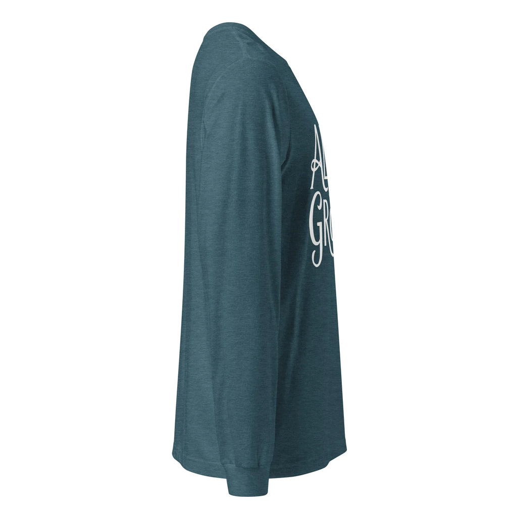 Unisex | Always Grateful - Long Sleeve Tee Long Sleeve T-Shirts AwRans Clothing unisex-long-sleeve-tee-heather-deep-teal-right-67480f65603a9