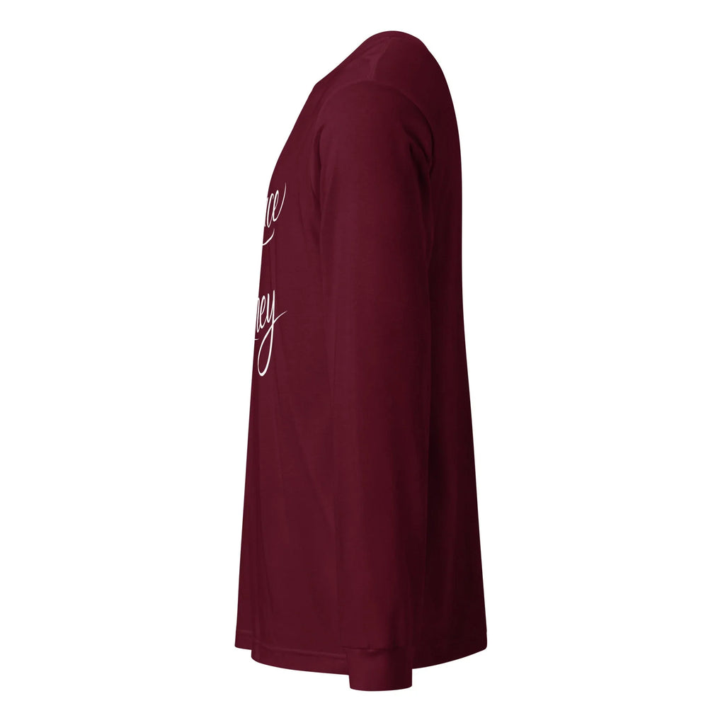 Unisex | Embrace The Journey - Long Sleeve Tee Long Sleeve T-Shirts AwRans Clothing unisex-long-sleeve-tee-maroon-left-67480d9560071