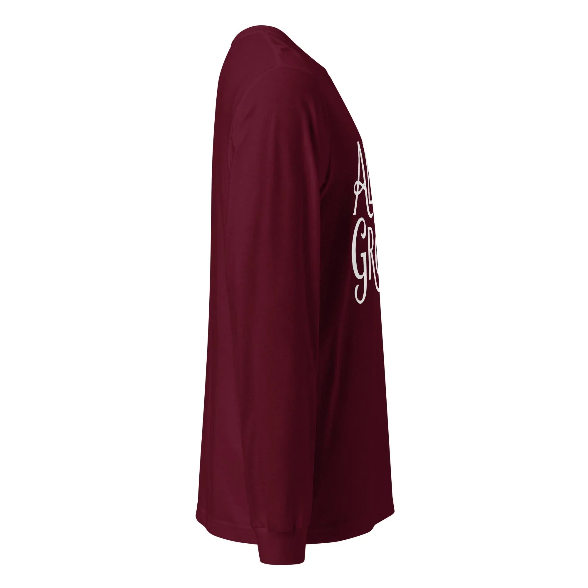 Unisex | Always Grateful - Long Sleeve Tee Long Sleeve T-Shirts AwRans Clothing unisex-long-sleeve-tee-maroon-right-67480f64f3b23
