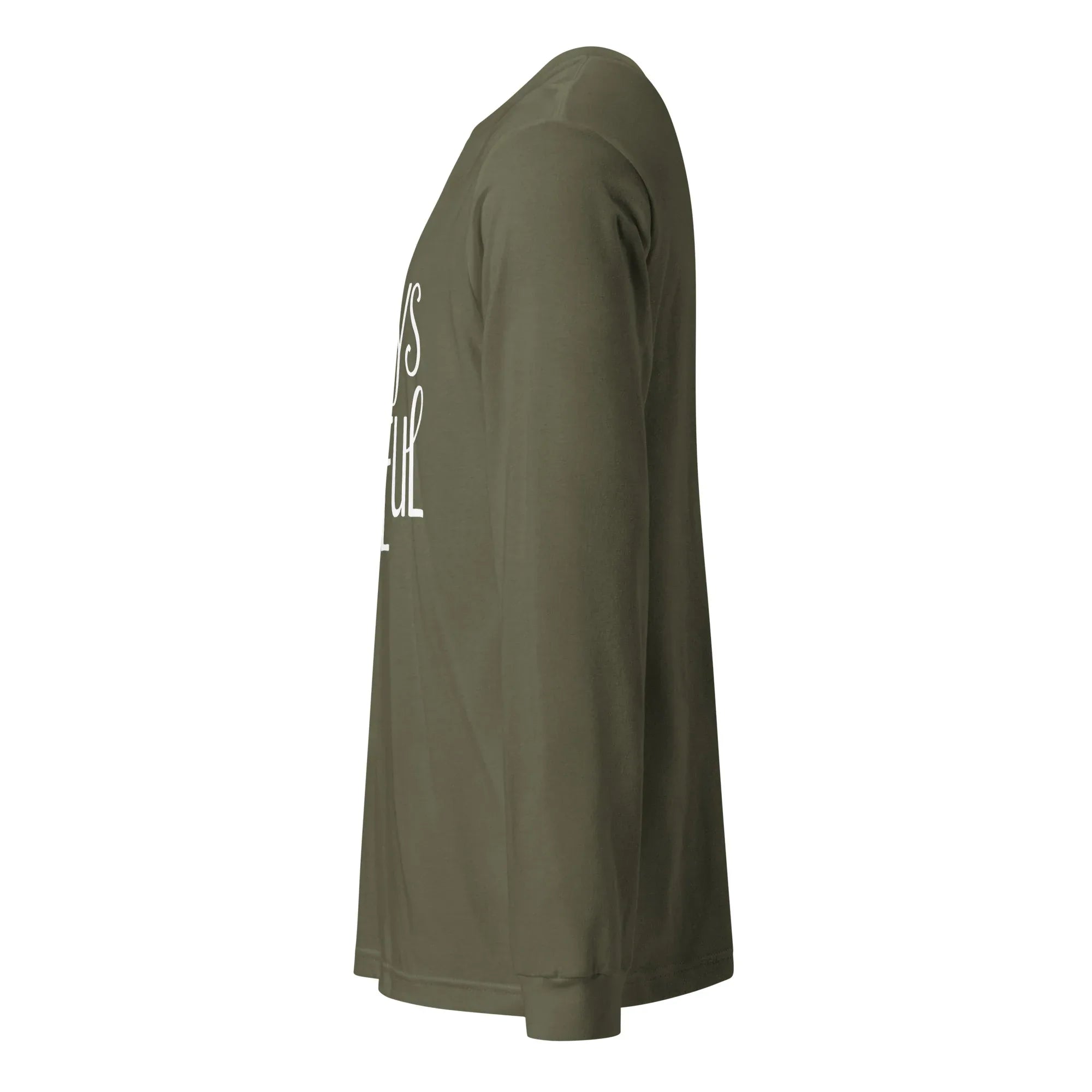 Unisex | Always Grateful - Long Sleeve Tee Long Sleeve T-Shirts AwRans Clothing unisex-long-sleeve-tee-military-green-left-67480f6592a41
