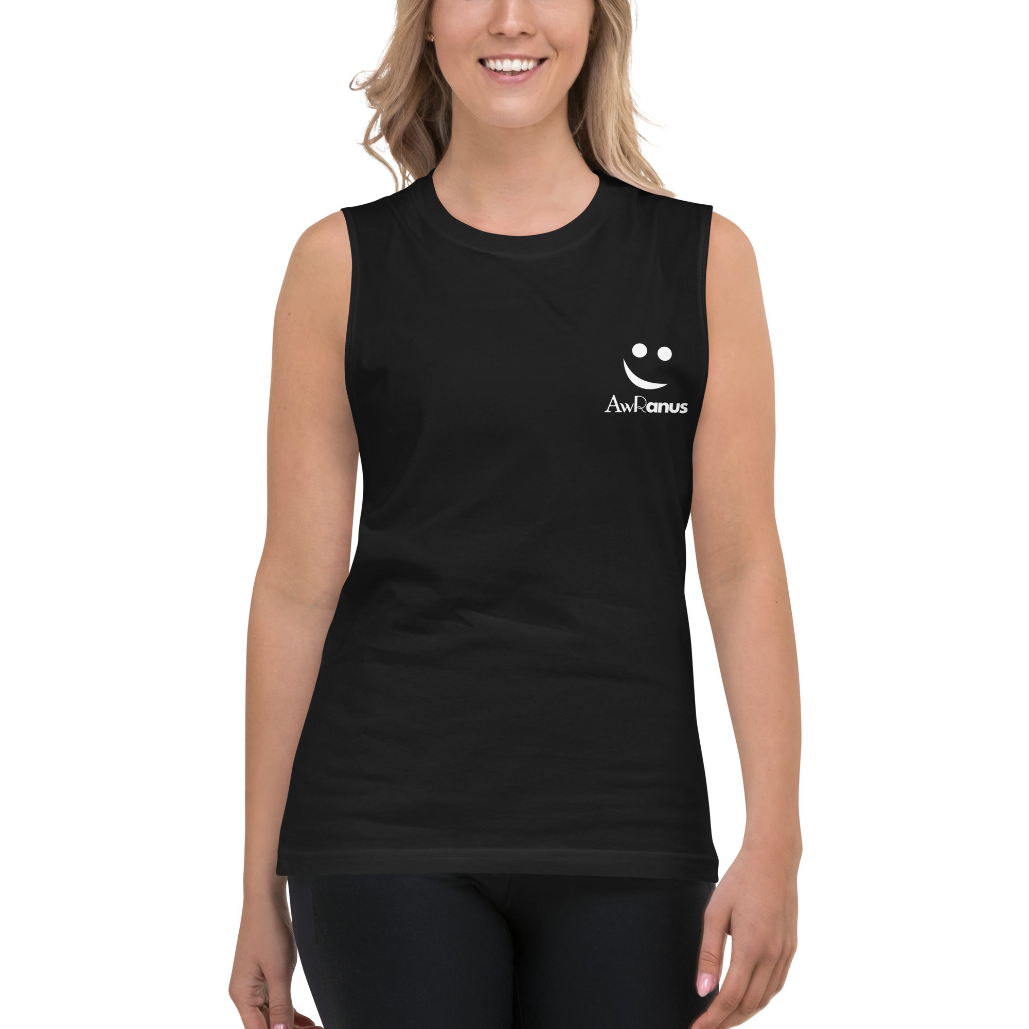 Women's Muscle Shirt Muscle Shirt AwRans Clothing unisex-muscle-shirt-black-front-67f04fd34032d