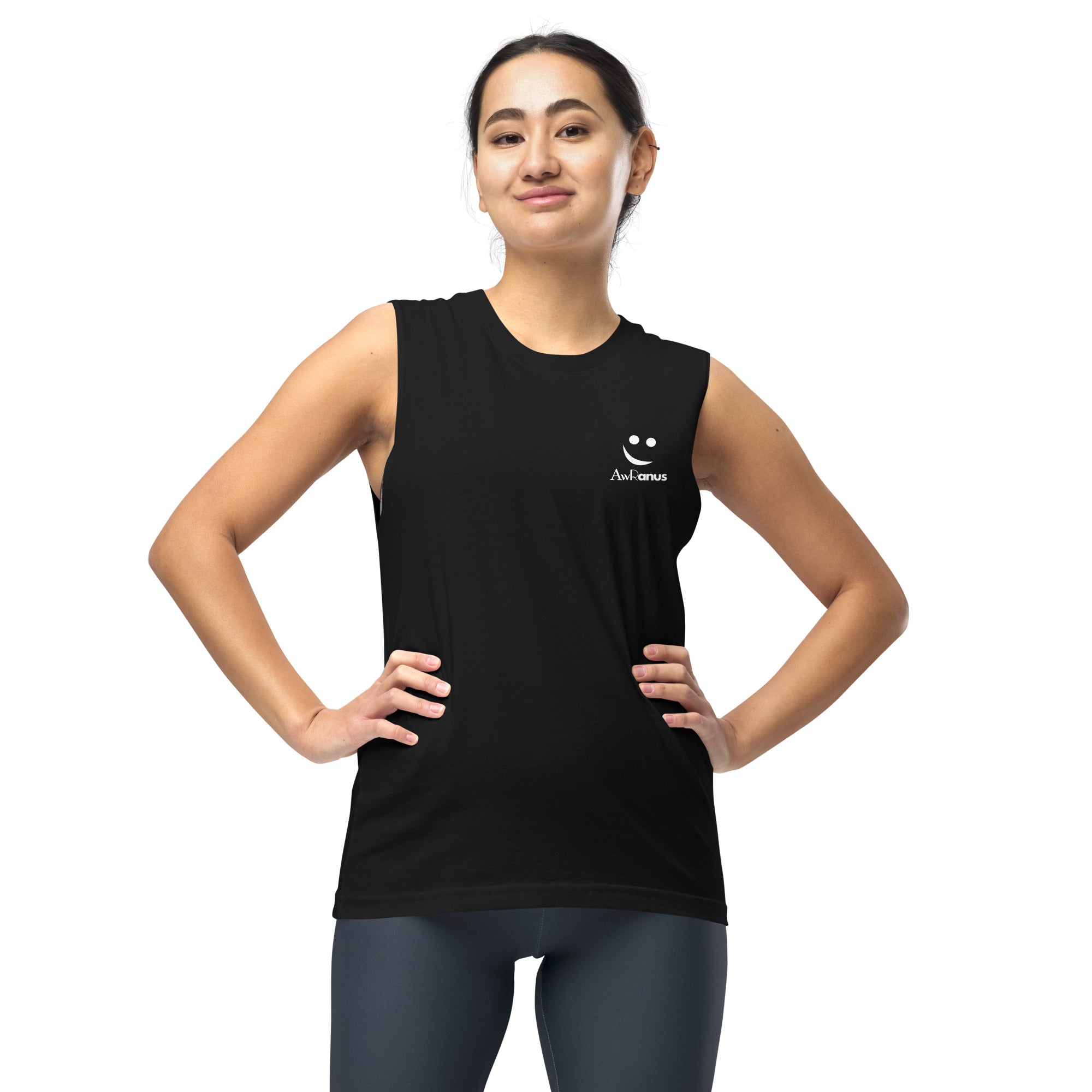 Women's Muscle Shirt Muscle Shirt AwRans Clothing unisex-muscle-shirt-black-front-67f04fd3432b0
