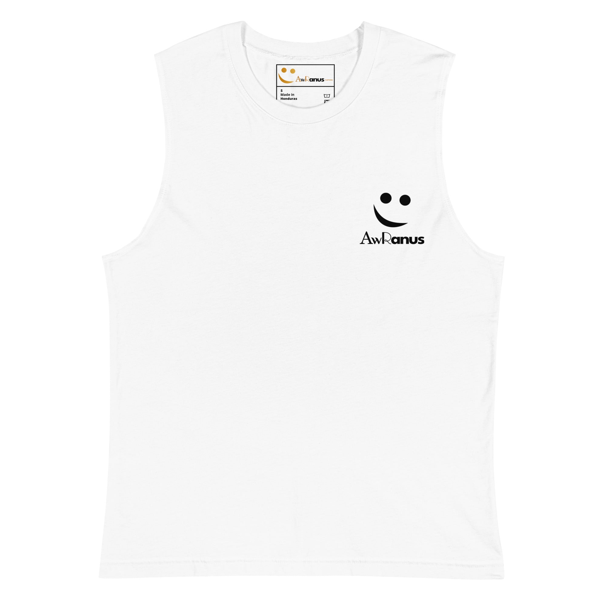 Women's Muscle Shirt White Muscle Shirt AwRans Clothing unisex-muscle-shirt-white-front-67ea915451427