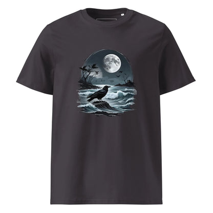 Unisex | Moon, Crow, Beach - Soft Organic Cotton T-Shirt - AwRans Clothing