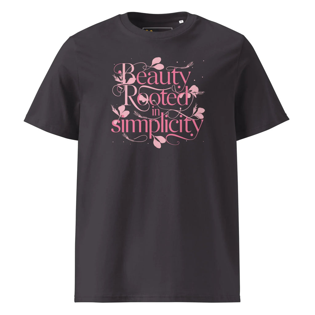 Women's Organic Cotton T-Shirt | Beauty Rooted In Simplicity T-Shirt AwRans Clothing unisex-organic-cotton-t-shirt-anthracite-front-67b198222a1d1
