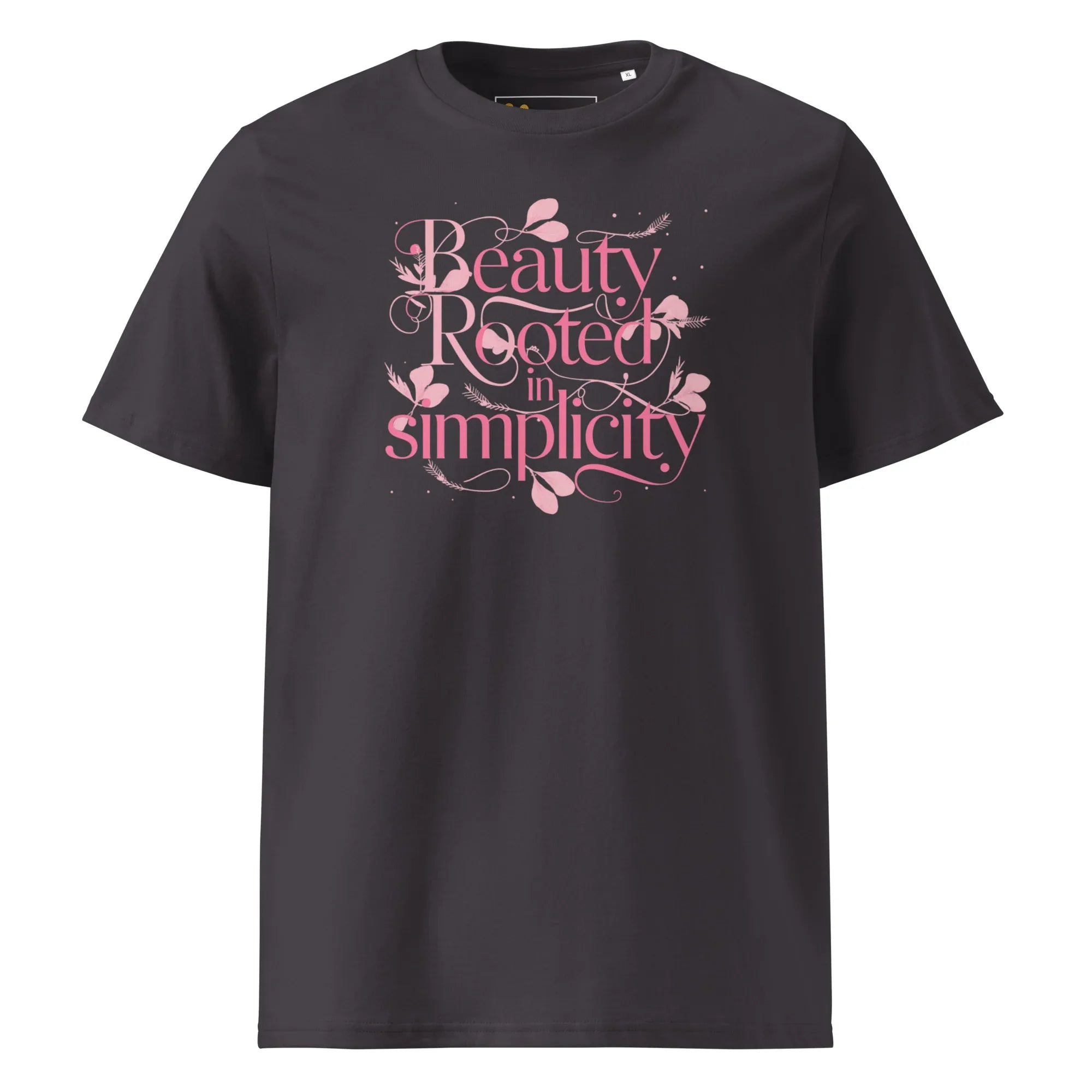 Women's Organic Cotton T-Shirt | Beauty Rooted In Simplicity T-Shirt AwRans Clothing unisex-organic-cotton-t-shirt-anthracite-front-67b198222a1d1