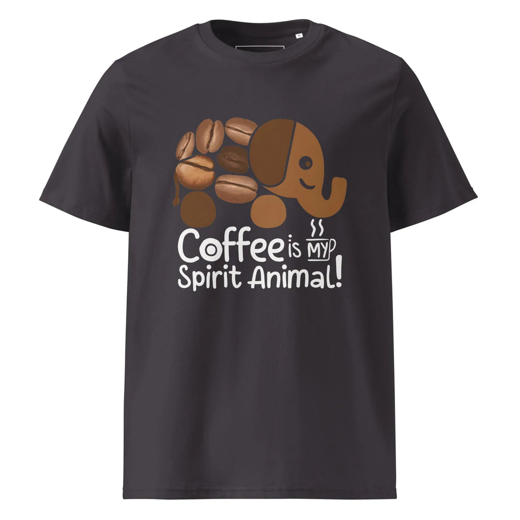 Unisex | Coffee Is My Spirit Animal Organic Cotton T-Shirt T-Shirt AwRans Clothing unisex-organic-cotton-t-shirt-anthracite-front-681682c388e04