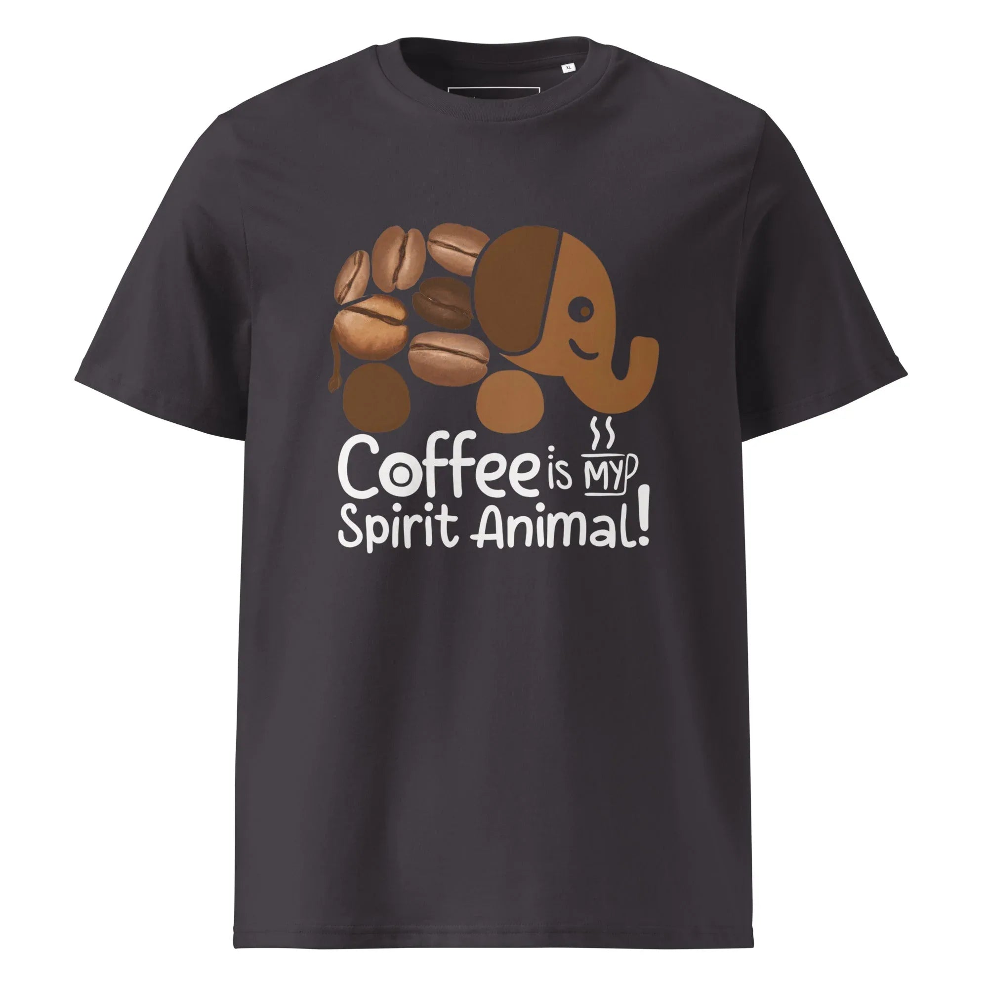 Unisex | Coffee Is My Spirit Animal Organic Cotton T-Shirt T-Shirt AwRans Clothing unisex-organic-cotton-t-shirt-anthracite-front-681682c388e04