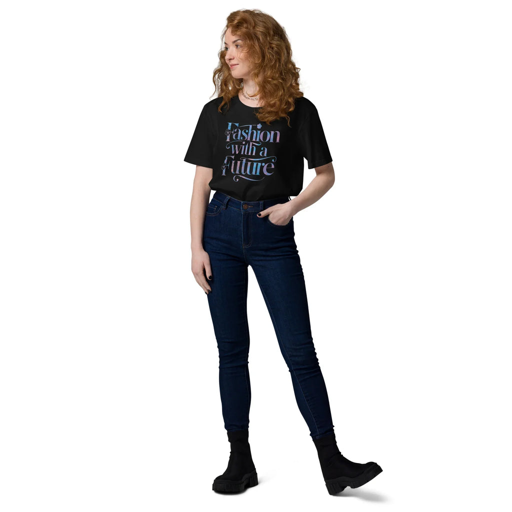 Women's Organic Cotton T-Shirt | Fashion With A Future T-Shirt AwRans Clothing unisex-organic-cotton-t-shirt-black-front-2-67b1b47b39c14