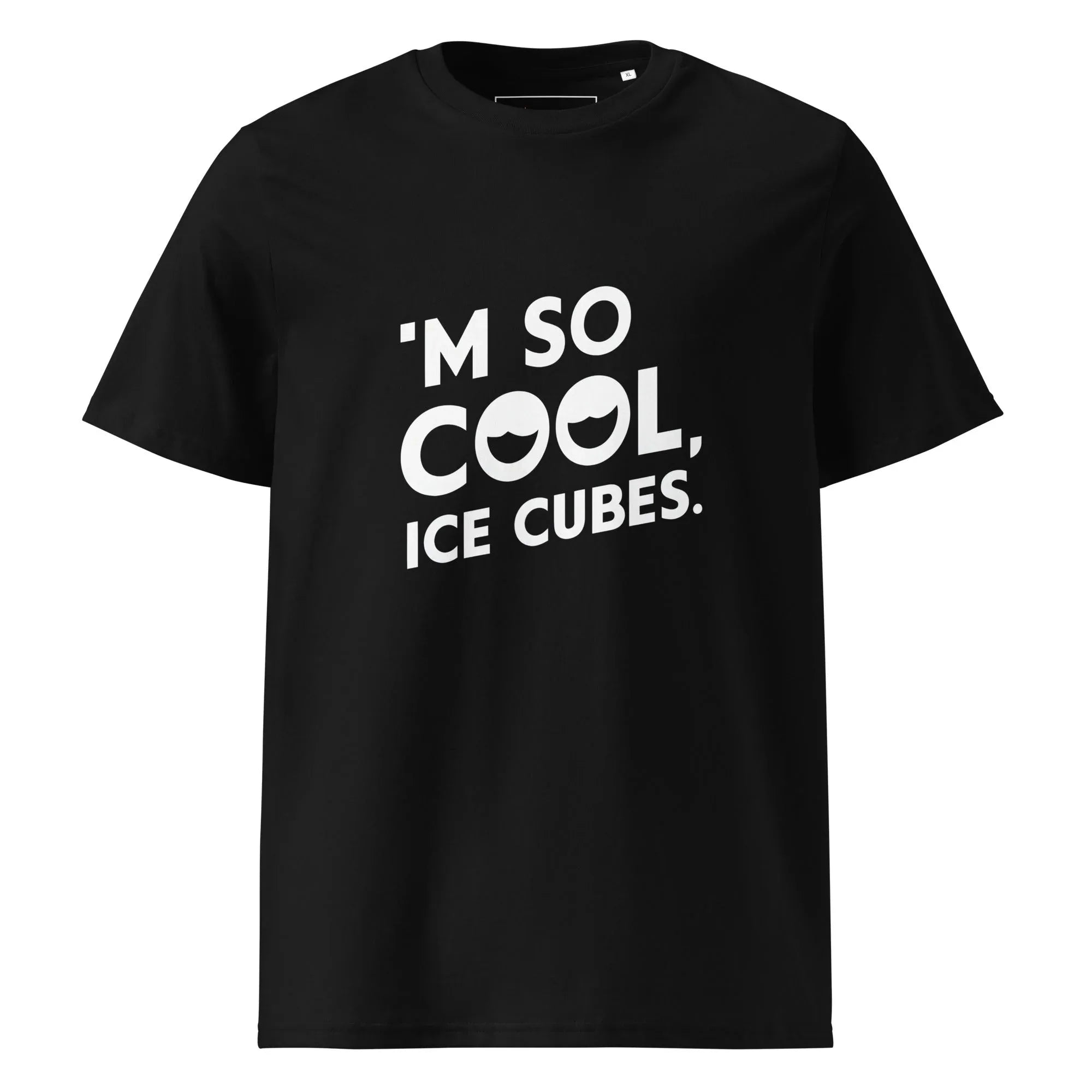 Unisex | 'M SO COOL ICE CUBES - Organic Cotton T-Shirt Black T-Shirt AwRans Clothing unisex-organic-cotton-t-shirt-black-front-665e7300d03c1