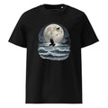Unisex | Moonlight, Crow, Beach - Organic Cotton T-Shirt Black T-Shirt AwRans Clothing unisex-organic-cotton-t-shirt-black-front-6663f47aa5be1