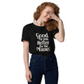 Women's Organic Cotton T-Shirt | Good For You,Better For The Planet Black T-Shirt AwRans Clothing unisex-organic-cotton-t-shirt-black-front-67b19b0c5961c