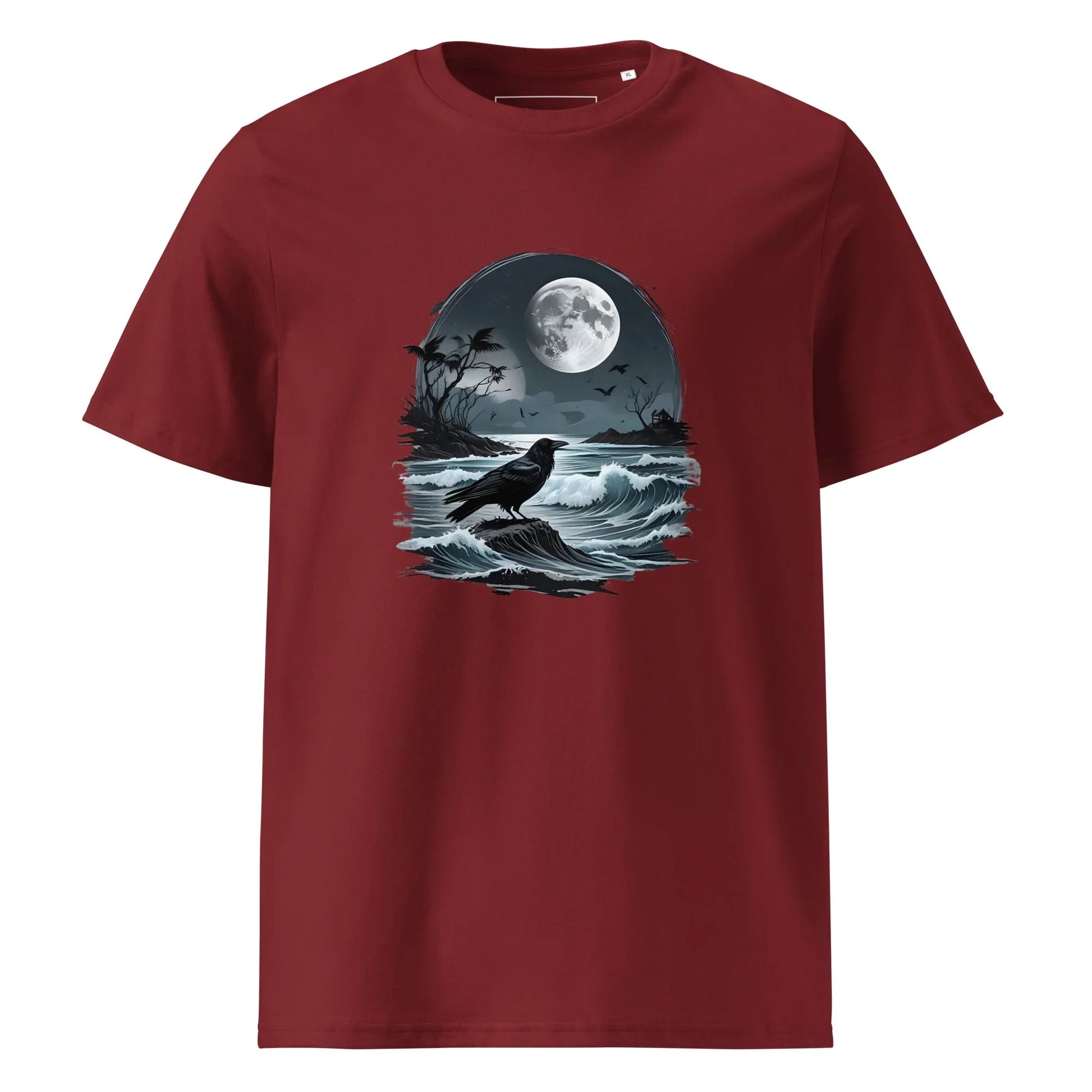 Unisex | Moon, Crow, Beach - Soft Organic Cotton T-Shirt - AwRans Clothing