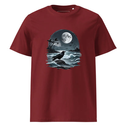 Unisex | Moon, Crow, Beach - Soft Organic Cotton T-Shirt - AwRans Clothing