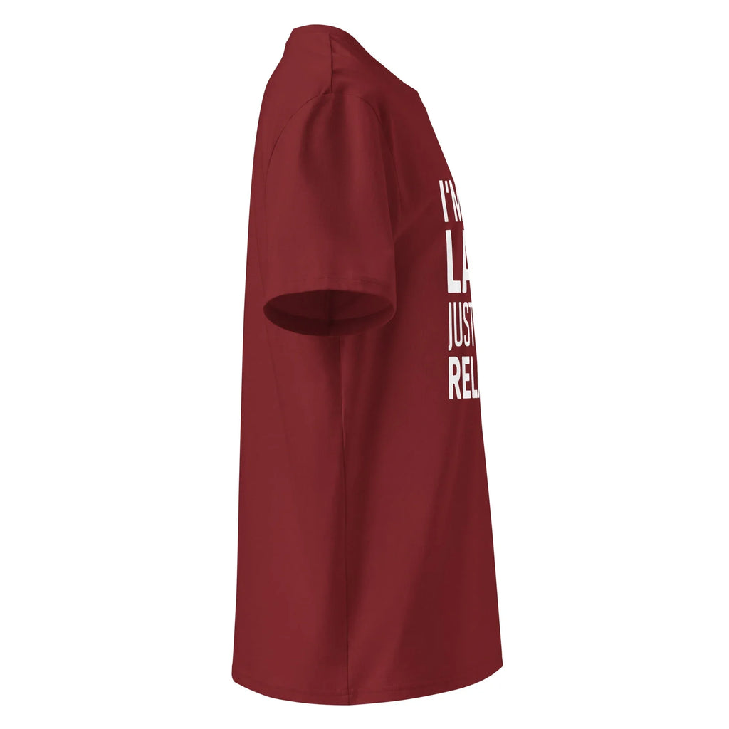 Unisex | I'm Not Lazy I'm Just Very Relaxed - Organic Cotton T-Shirt T-Shirt AwRans Clothing unisex-organic-cotton-t-shirt-burgundy-right-6663eb030a980
