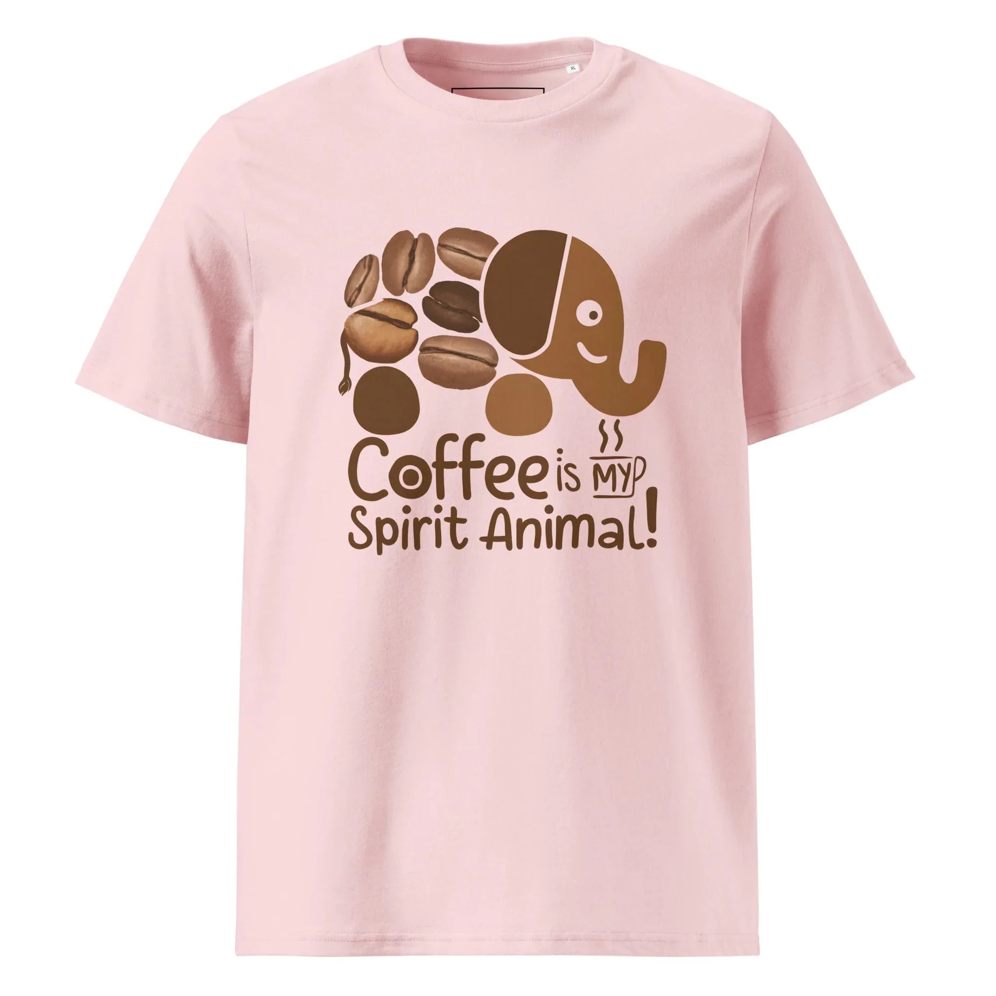 Unisex | Coffee Is My Spirit Animal Organic Cotton T-Shirt T-Shirt AwRans Clothing unisex-organic-cotton-t-shirt-cotton-pink-front-665d02eedc6a2