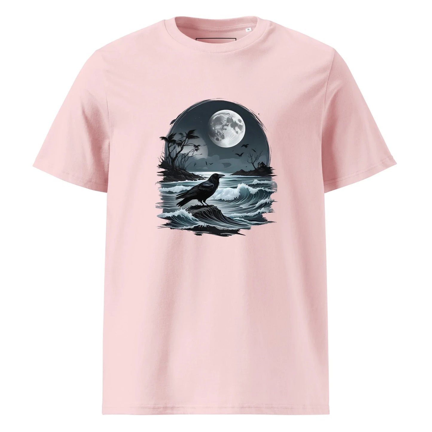 Unisex | Moon, Crow, Beach - Soft Organic Cotton T-Shirt - AwRans Clothing