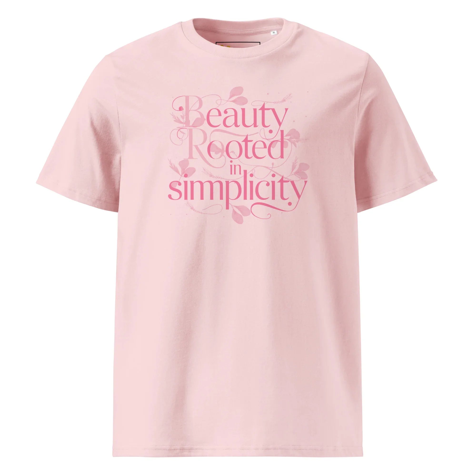 Women's Organic Cotton T-Shirt | Beauty Rooted In Simplicity T-Shirt AwRans Clothing unisex-organic-cotton-t-shirt-cotton-pink-front-67b1982255bbb