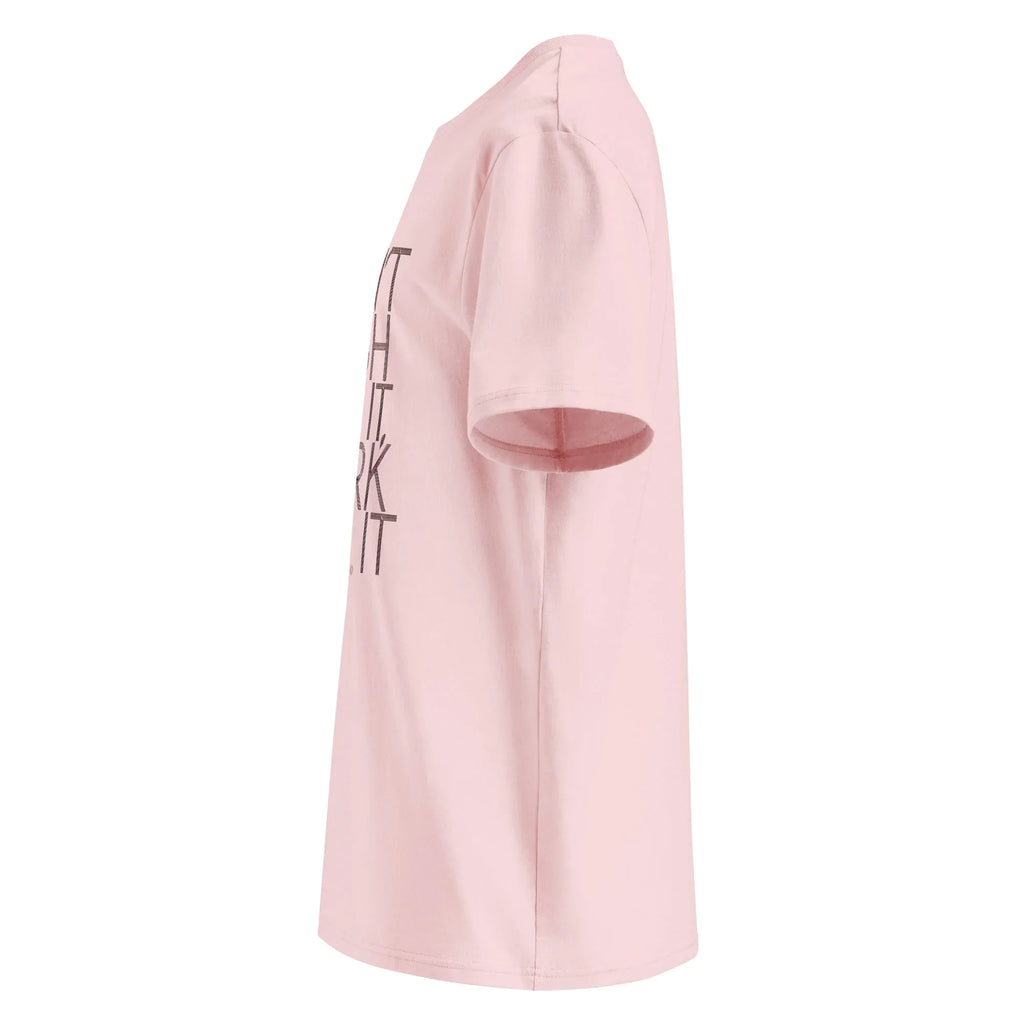 Unisex | DON'T WISH FOR IT - WORK FOR IT Organic Cotton T-Shirt T-Shirt AwRans Clothing unisex-organic-cotton-t-shirt-cotton-pink-left-665d01733f0c0