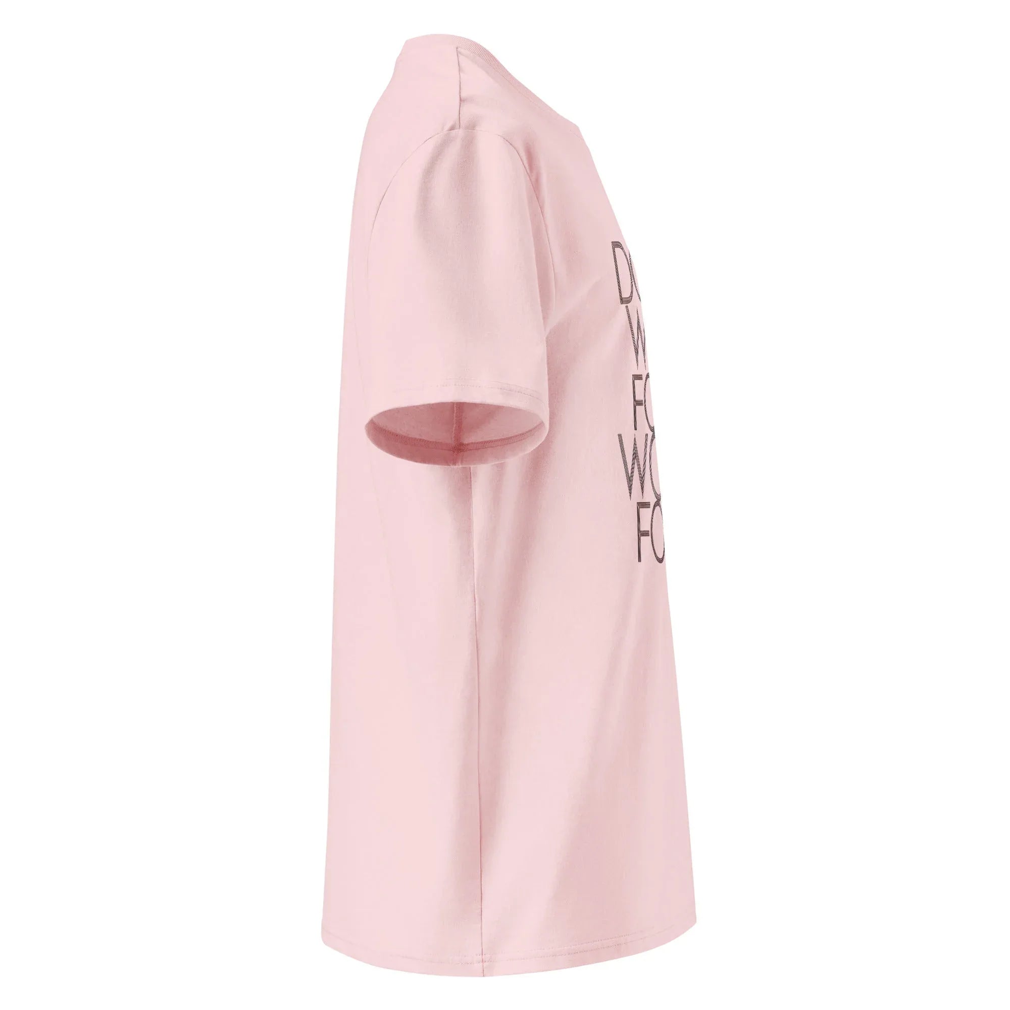 Unisex | DON'T WISH FOR IT - WORK FOR IT Organic Cotton T-Shirt T-Shirt AwRans Clothing unisex-organic-cotton-t-shirt-cotton-pink-right-665d017347f16