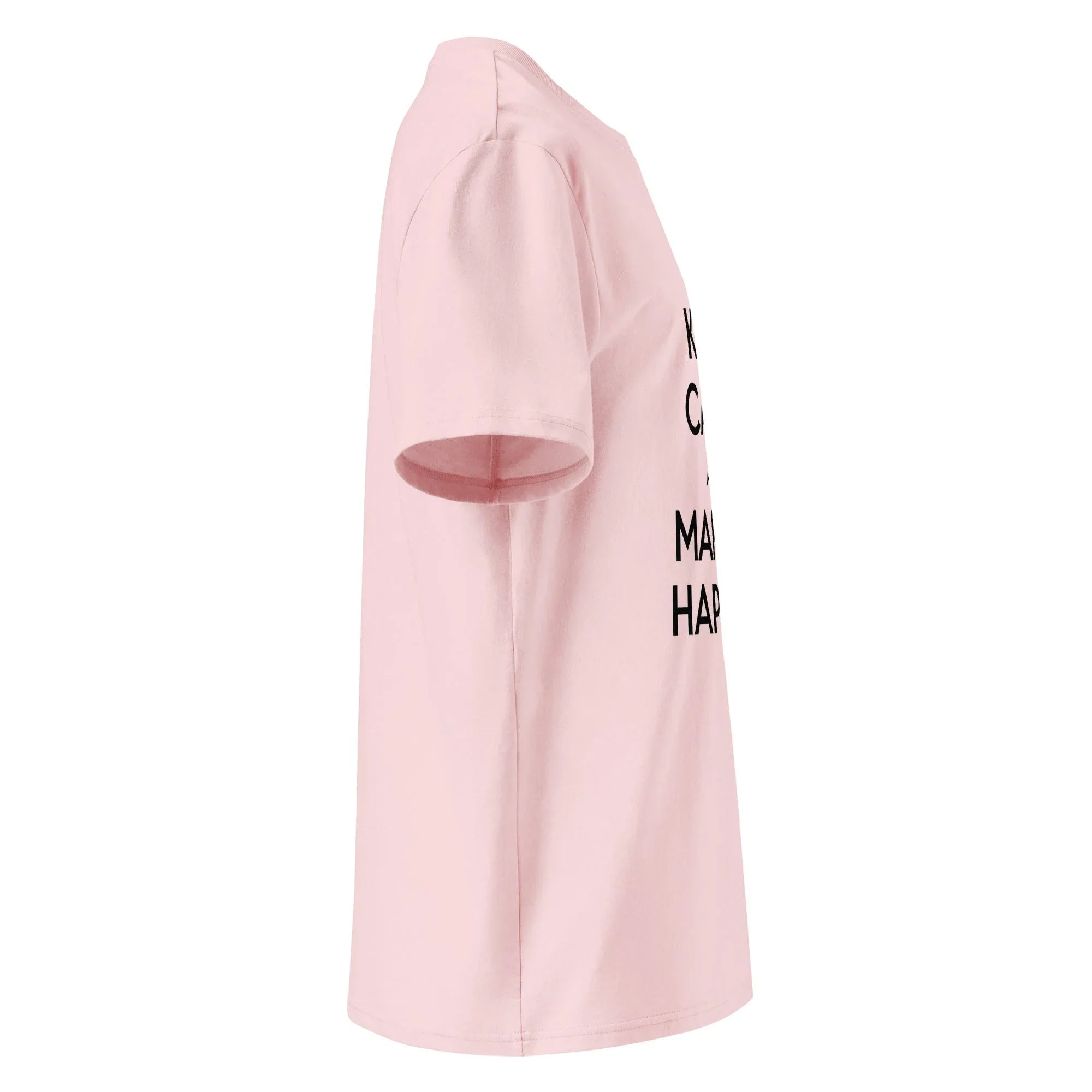 Unisex | Keep Calm And Make It Happen Organic Cotton T-Shirt T-Shirt AwRans Clothing unisex-organic-cotton-t-shirt-cotton-pink-right-66658736be5c3