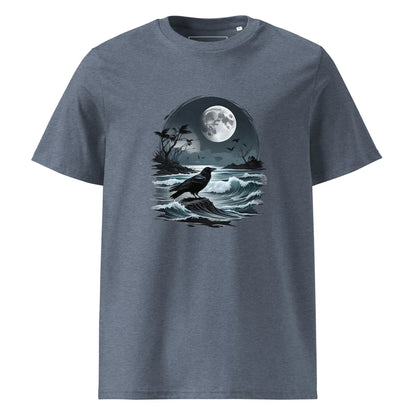 Unisex | Moon, Crow, Beach - Soft Organic Cotton T-Shirt - AwRans Clothing