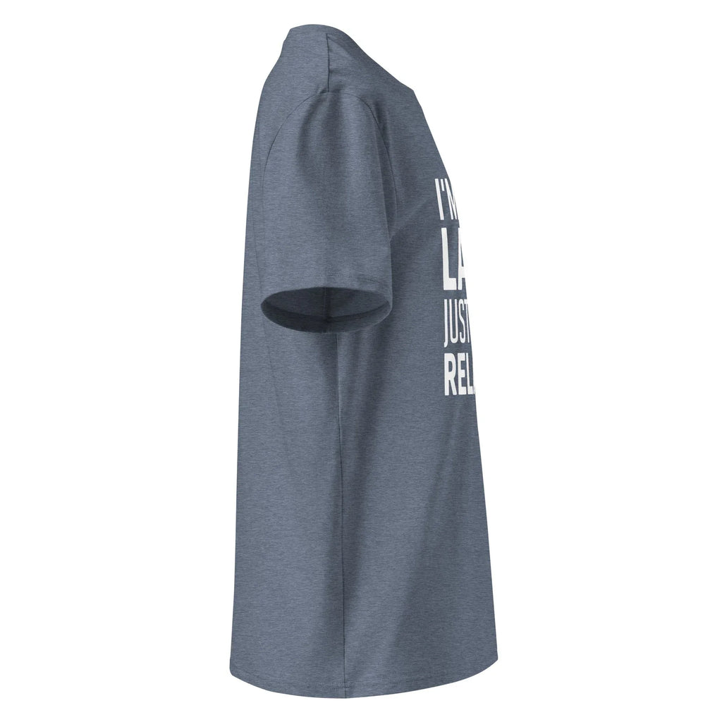 Unisex | I'm Not Lazy I'm Just Very Relaxed - Organic Cotton T-Shirt T-Shirt AwRans Clothing unisex-organic-cotton-t-shirt-dark-heather-blue-right-6663eb0408537
