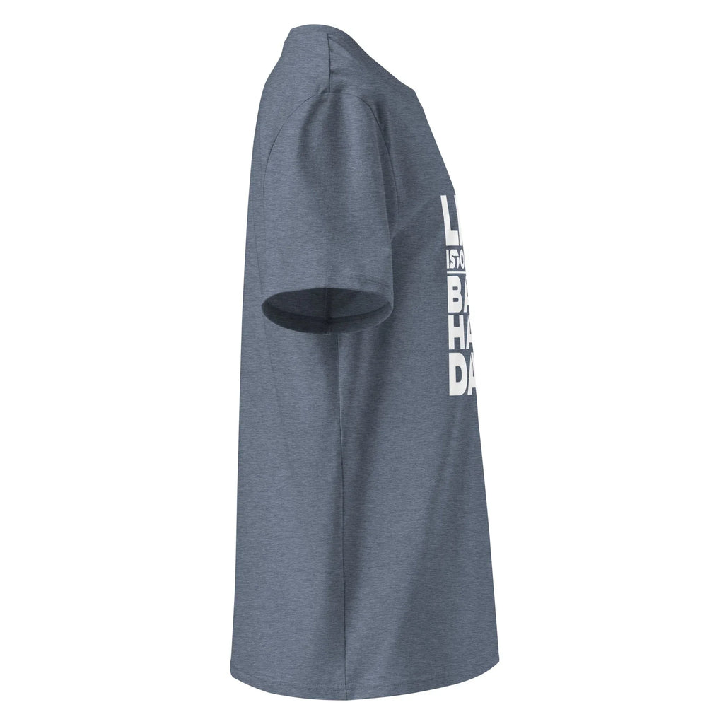 Unisex | Life Is Too Short For For Bad Hair Days! Organic Cotton T-Shirt T-Shirt AwRans Clothing unisex-organic-cotton-t-shirt-dark-heather-blue-right-66658ae72b58d
