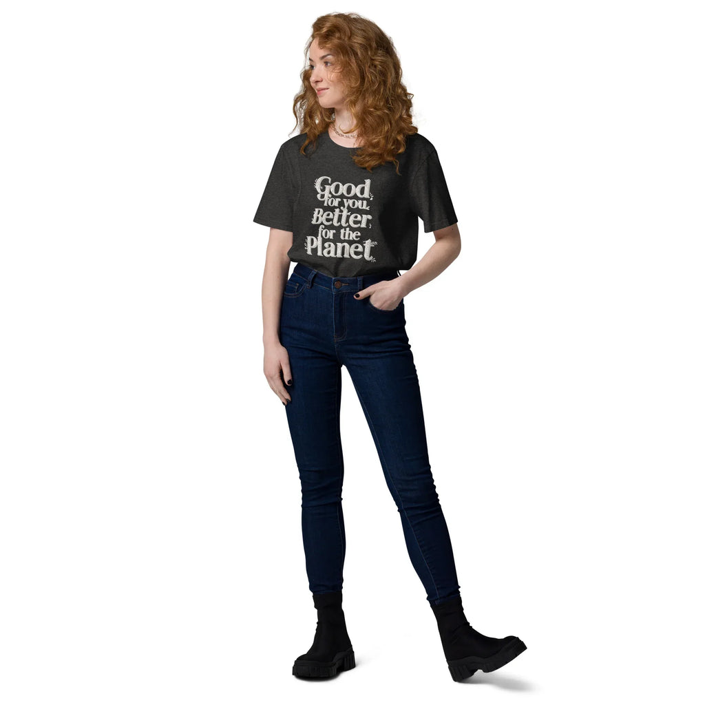 Women's Organic Cotton T-Shirt | Good For You,Better For The Planet T-Shirt AwRans Clothing unisex-organic-cotton-t-shirt-dark-heather-grey-front-2-67b19b0c637ac