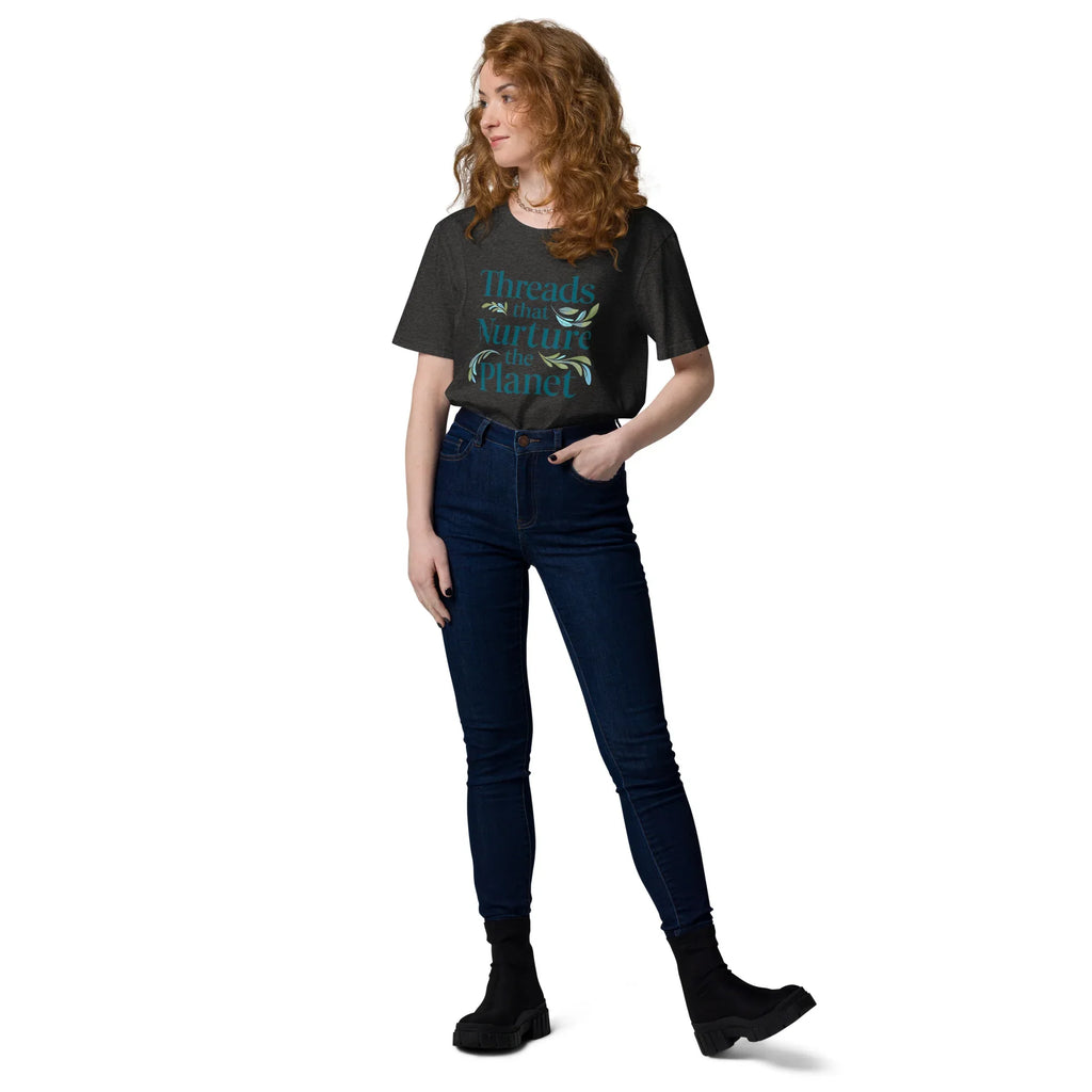 Women's Organic Cotton T-Shirt | Threads That Nurture The Planet T-Shirt AwRans Clothing unisex-organic-cotton-t-shirt-dark-heather-grey-front-2-67b1b37ac51fe