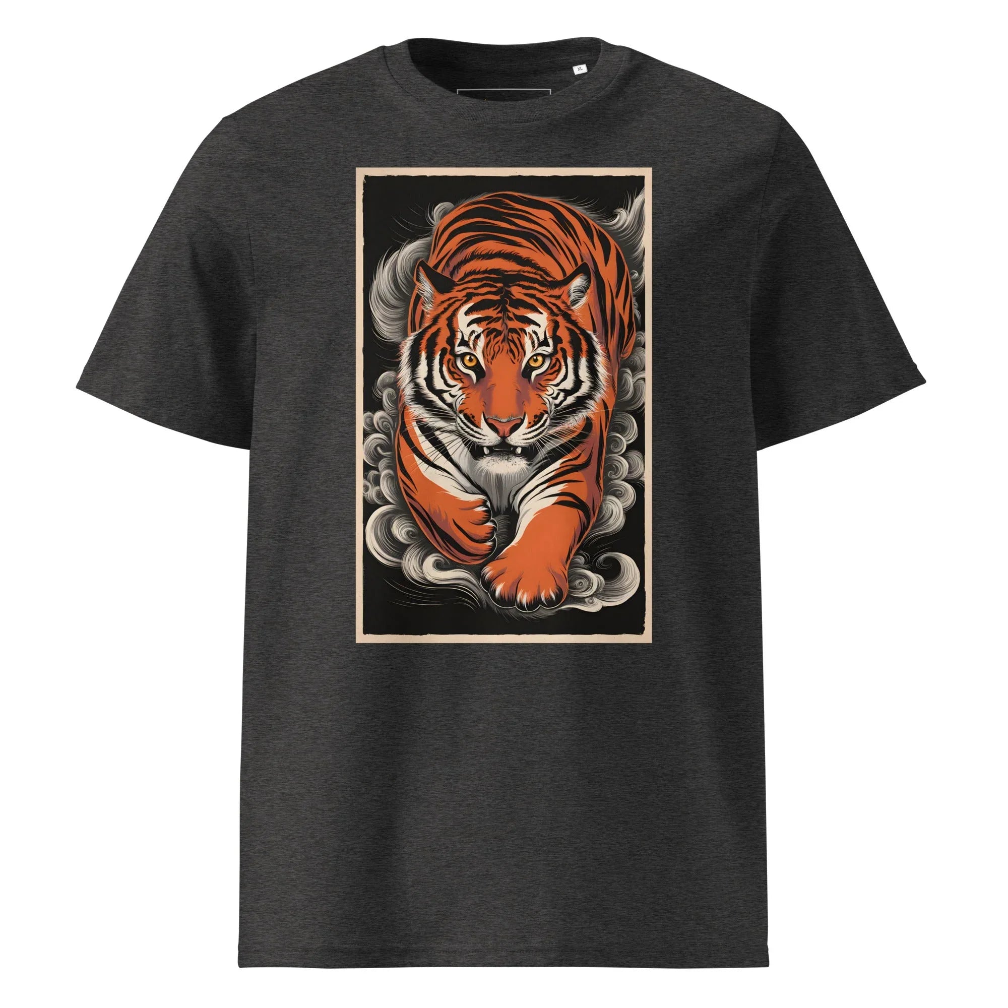 Unisex | Tiger Woods - Organic Cotton T-Shirt Dark Heather Grey T-Shirt AwRans Clothing unisex-organic-cotton-t-shirt-dark-heather-grey-front-6663efce2d835