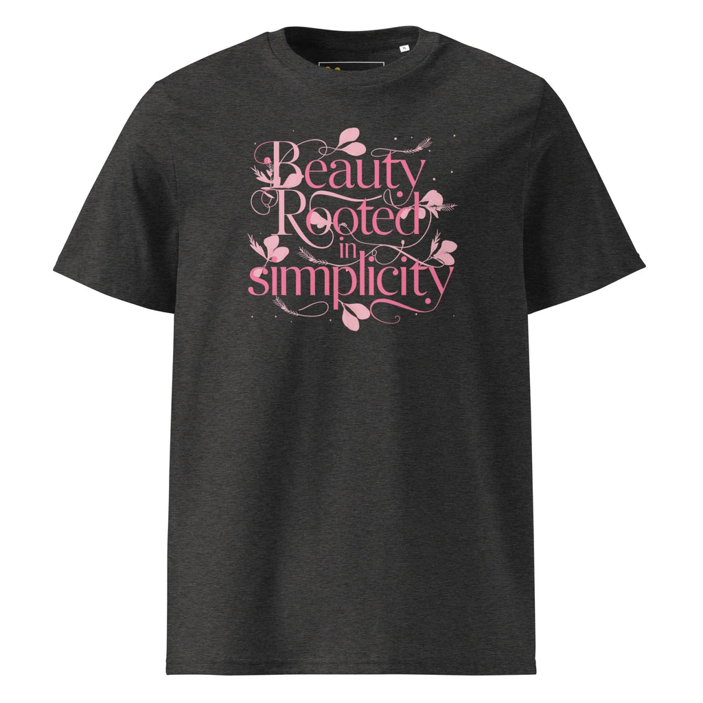 Women's Organic Cotton T-Shirt | Beauty Rooted In Simplicity T-Shirt AwRans Clothing unisex-organic-cotton-t-shirt-dark-heather-grey-front-67b1982224dff