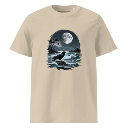 Unisex | Moon, Crow, Beach - Soft Organic Cotton T-Shirt - AwRans Clothing