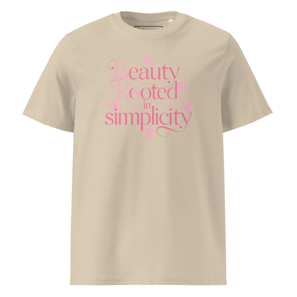 Women's Organic Cotton T-Shirt | Beauty Rooted In Simplicity T-Shirt AwRans Clothing unisex-organic-cotton-t-shirt-desert-dust-front-67b1982247968
