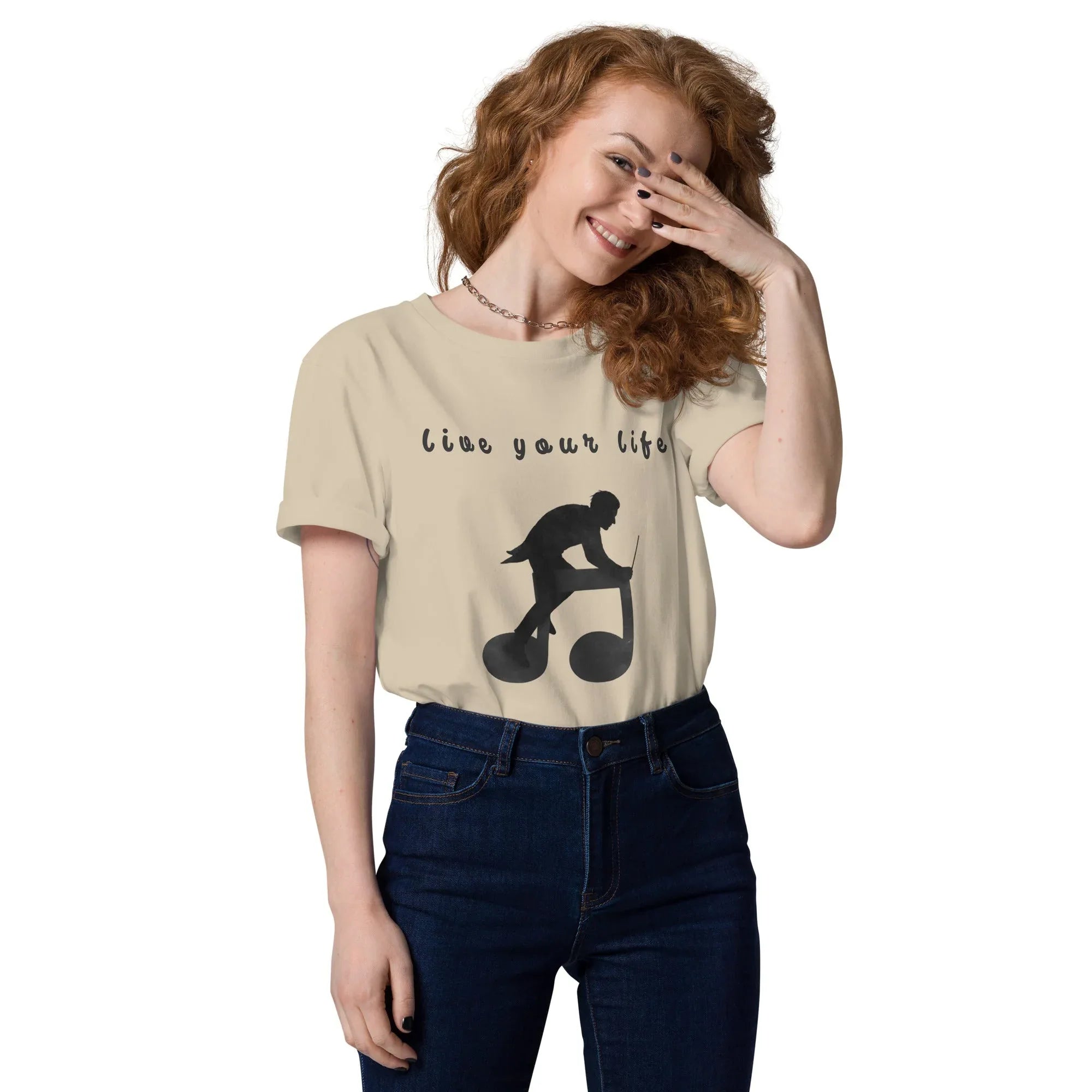 Unisex Organic Cotton T-Shirt | Live Your Life Don’t Imagine It Desert Dust T-Shirt AwRans Clothing unisex-organic-cotton-t-shirt-desert-dust-front-6815fdfeeb124
