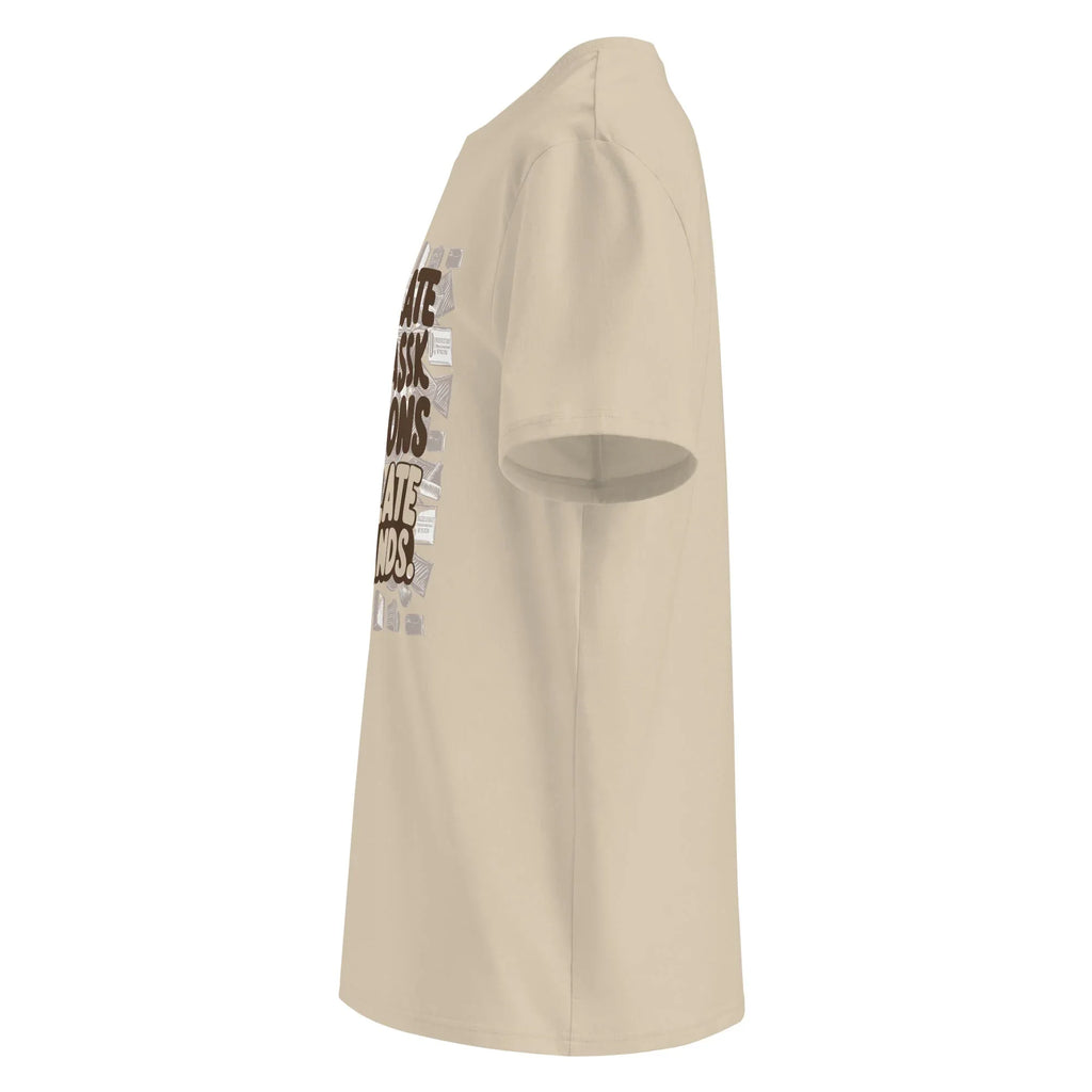 Unisex | Chocolate Doesn't Ask Questions Chocolate Understands Organic Cotton T-Shirt T-Shirt AwRans Clothing unisex-organic-cotton-t-shirt-desert-dust-left-665d369a32306