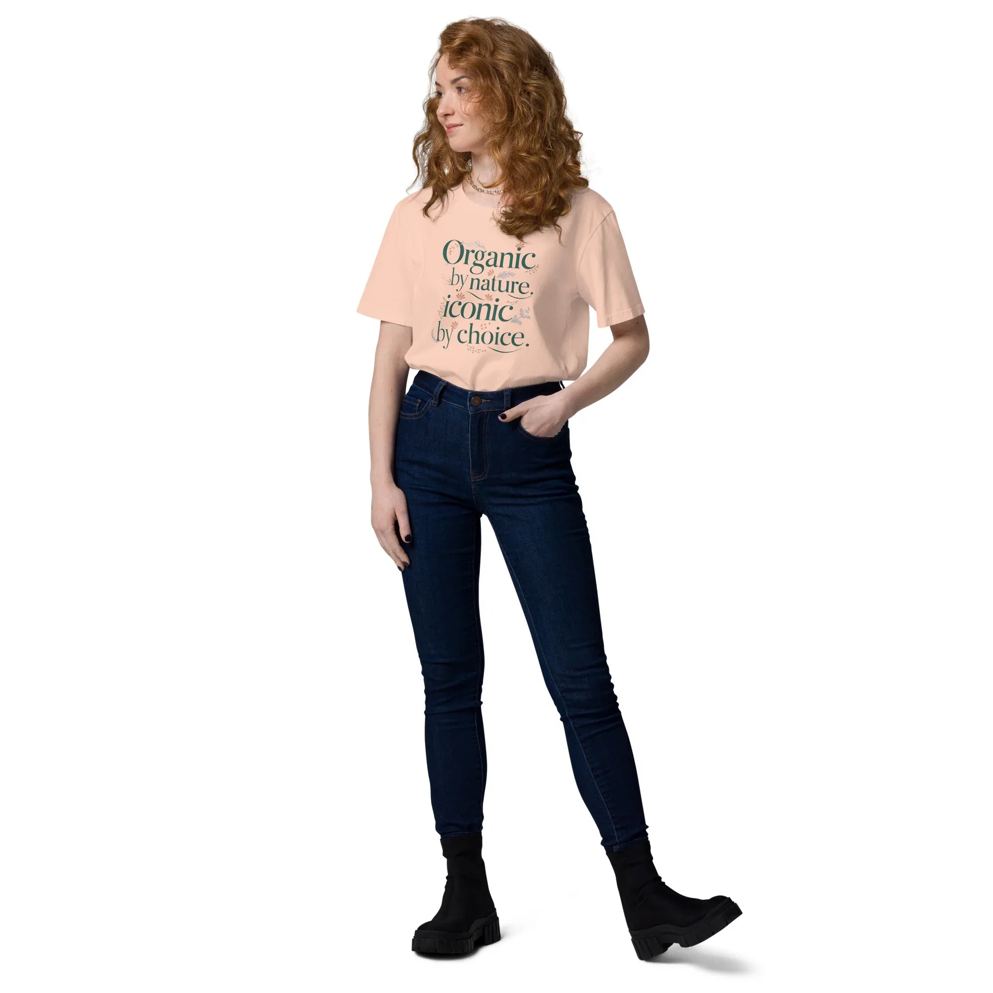 Women's Organic Cotton T-Shirt | Organic By Nature,Iconic By Choice T-Shirt AwRans Clothing unisex-organic-cotton-t-shirt-fraiche-peche-front-2-67b19bb51d935