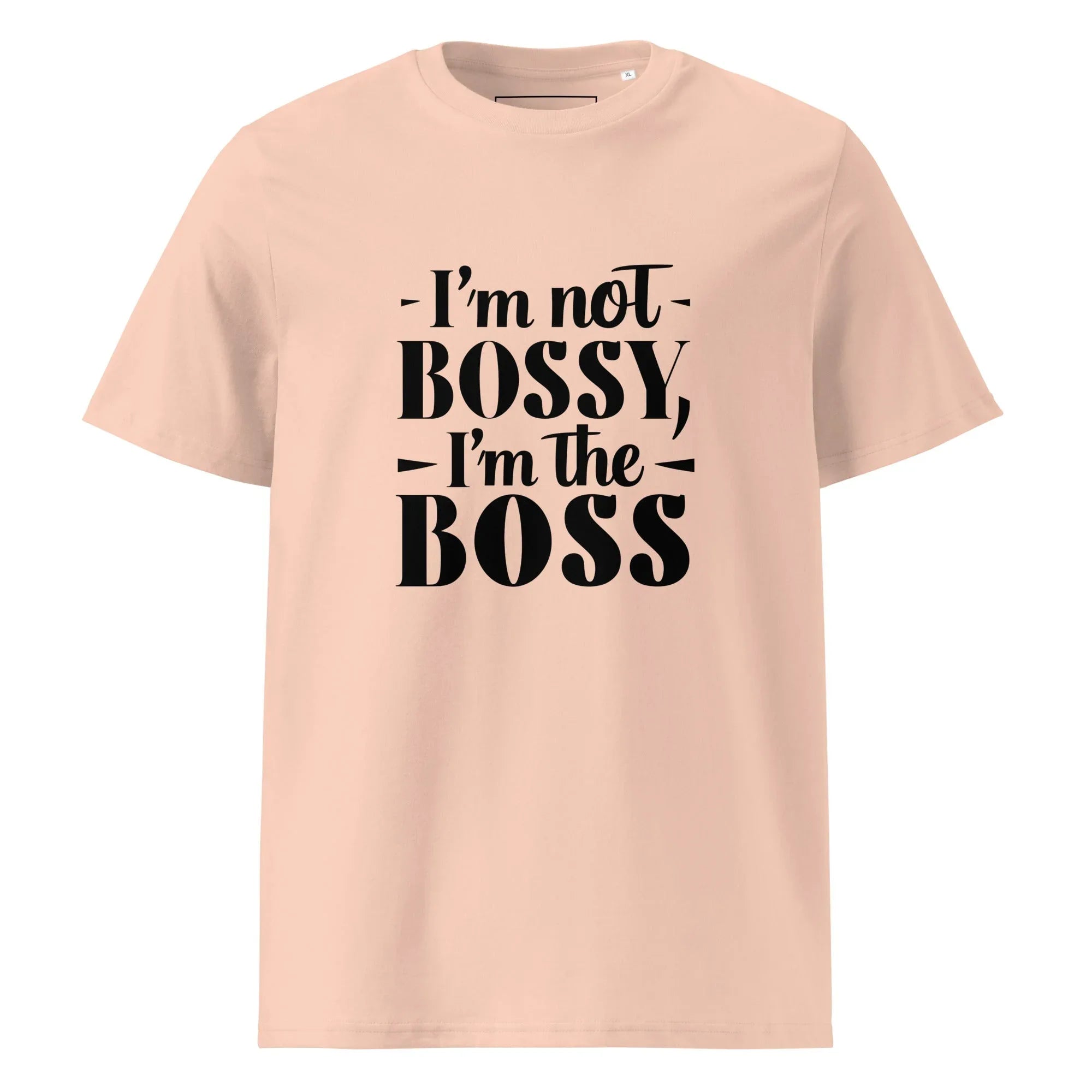 Unisex | I'm Not Bossy, I'm The Boss - Organic Cotton T-Shirt Fraiche Peche T-Shirt AwRans Clothing unisex-organic-cotton-t-shirt-fraiche-peche-front-6663ea6f063e7