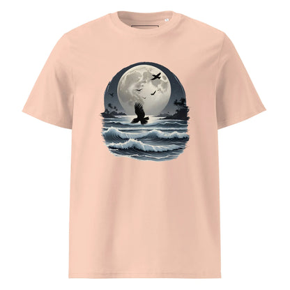 Unisex | Moonlight, Crow, Beach - Organic Cotton T-Shirt - AwRans Clothing