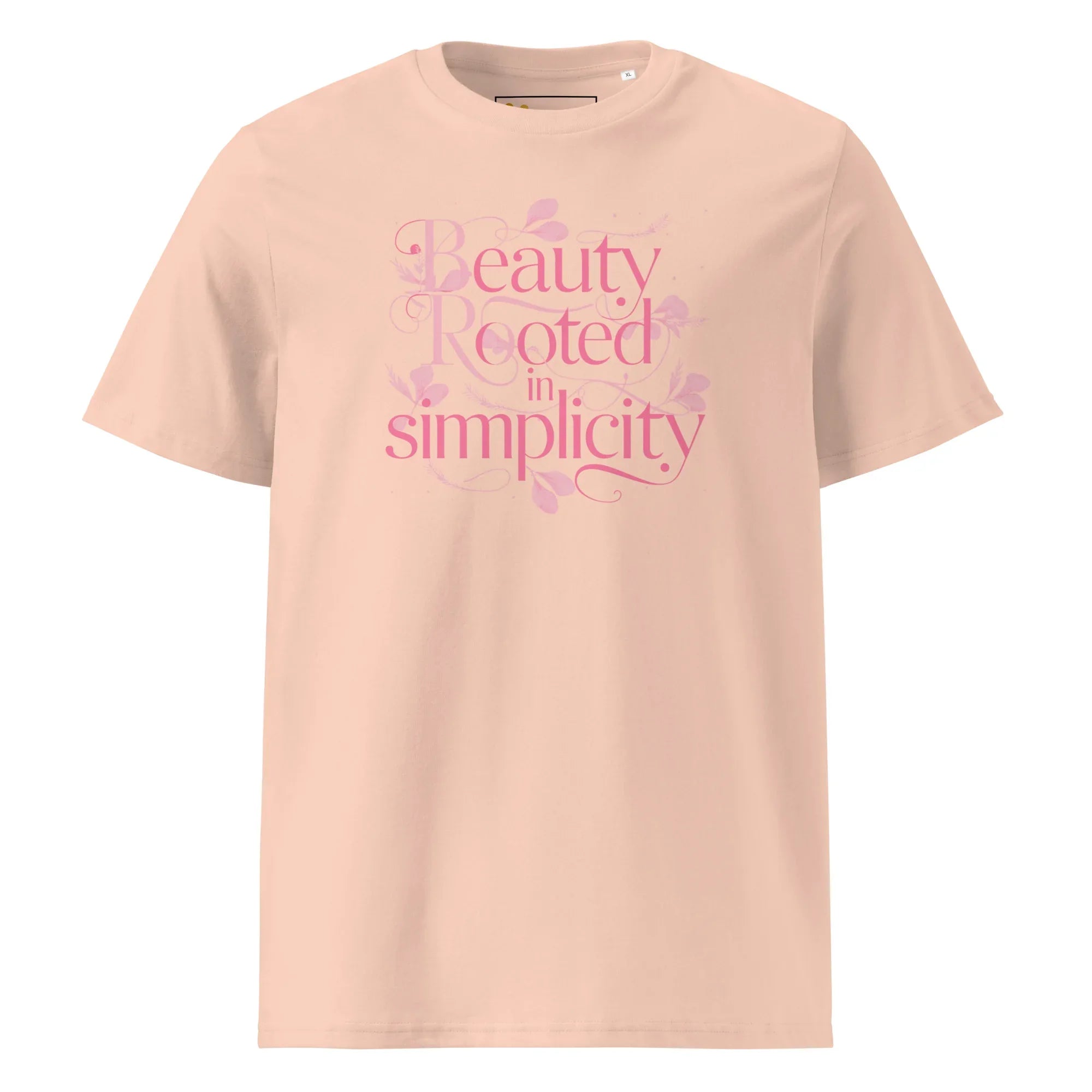 Women's Organic Cotton T-Shirt | Beauty Rooted In Simplicity T-Shirt AwRans Clothing unisex-organic-cotton-t-shirt-fraiche-peche-front-67b198224e5ad