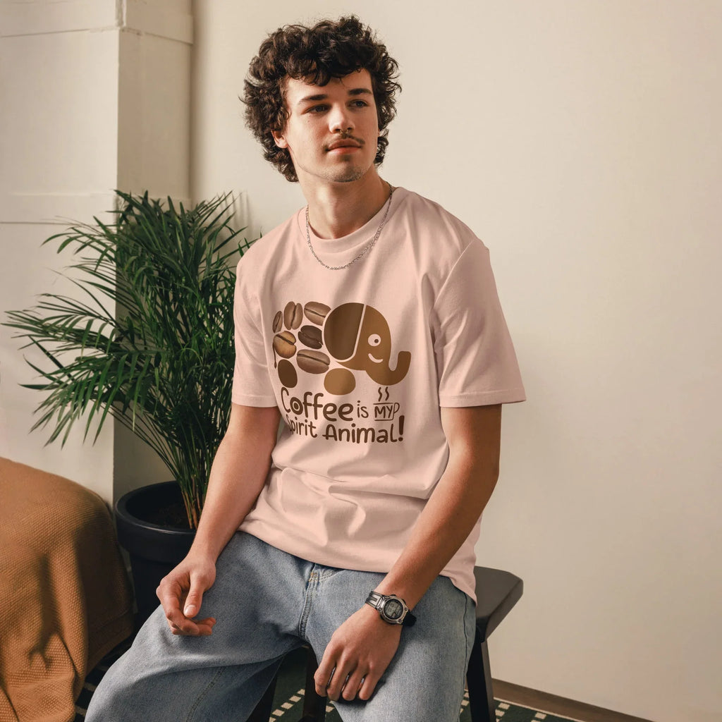 Unisex | Coffee Is My Spirit Animal Organic Cotton T-Shirt T-Shirt AwRans Clothing unisex-organic-cotton-t-shirt-fraiche-peche-front-68169c337f611