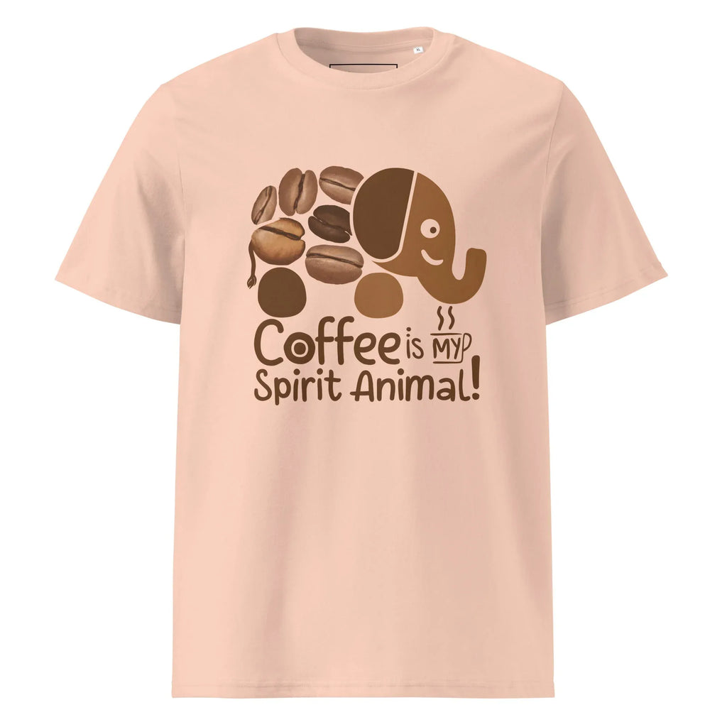 Unisex | Coffee Is My Spirit Animal Organic Cotton T-Shirt T-Shirt AwRans Clothing unisex-organic-cotton-t-shirt-fraiche-peche-front-68169c3381536