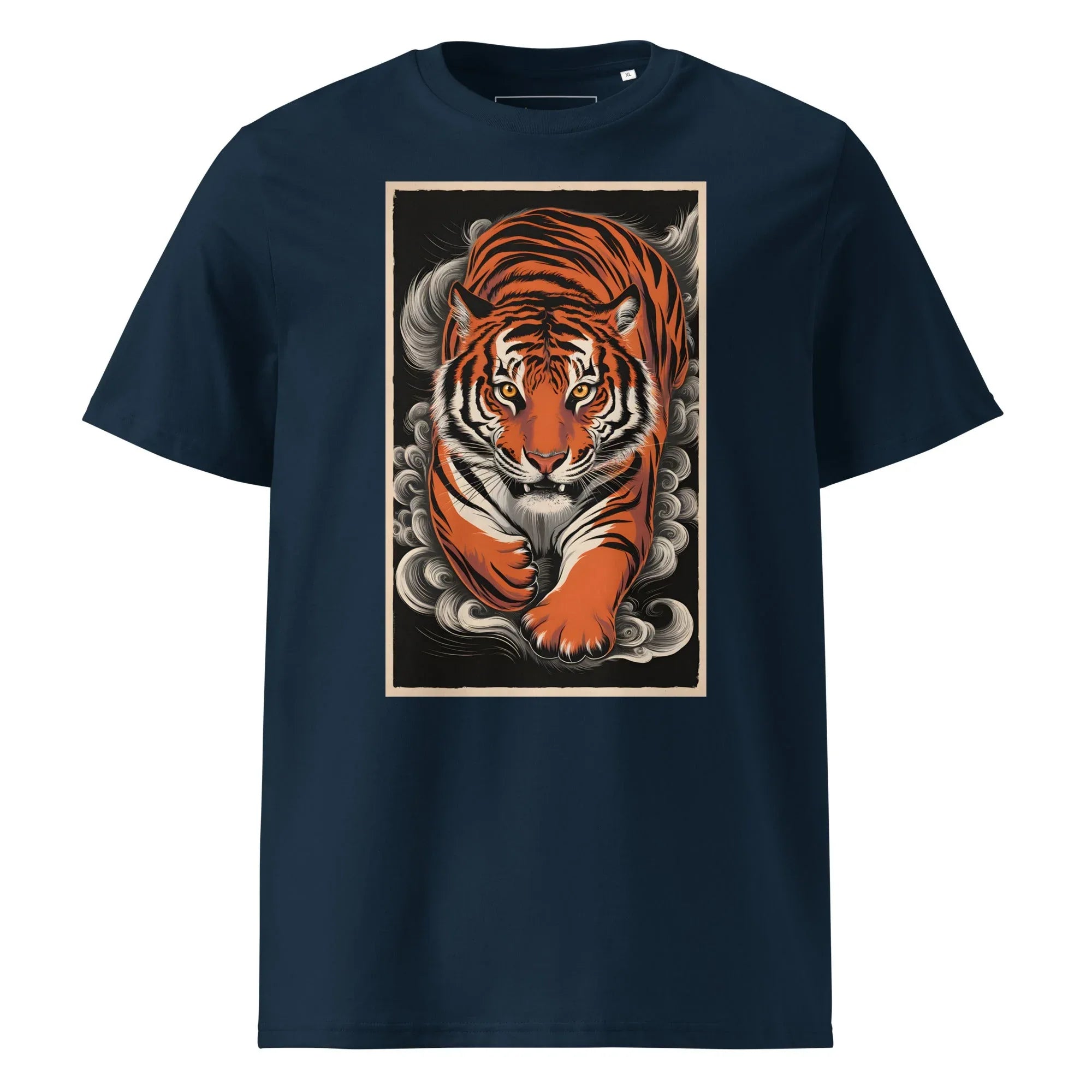 Unisex | Tiger Woods - Organic Cotton T-Shirt French Navy T-Shirt AwRans Clothing unisex-organic-cotton-t-shirt-french-navy-front-6663efce0ab4f