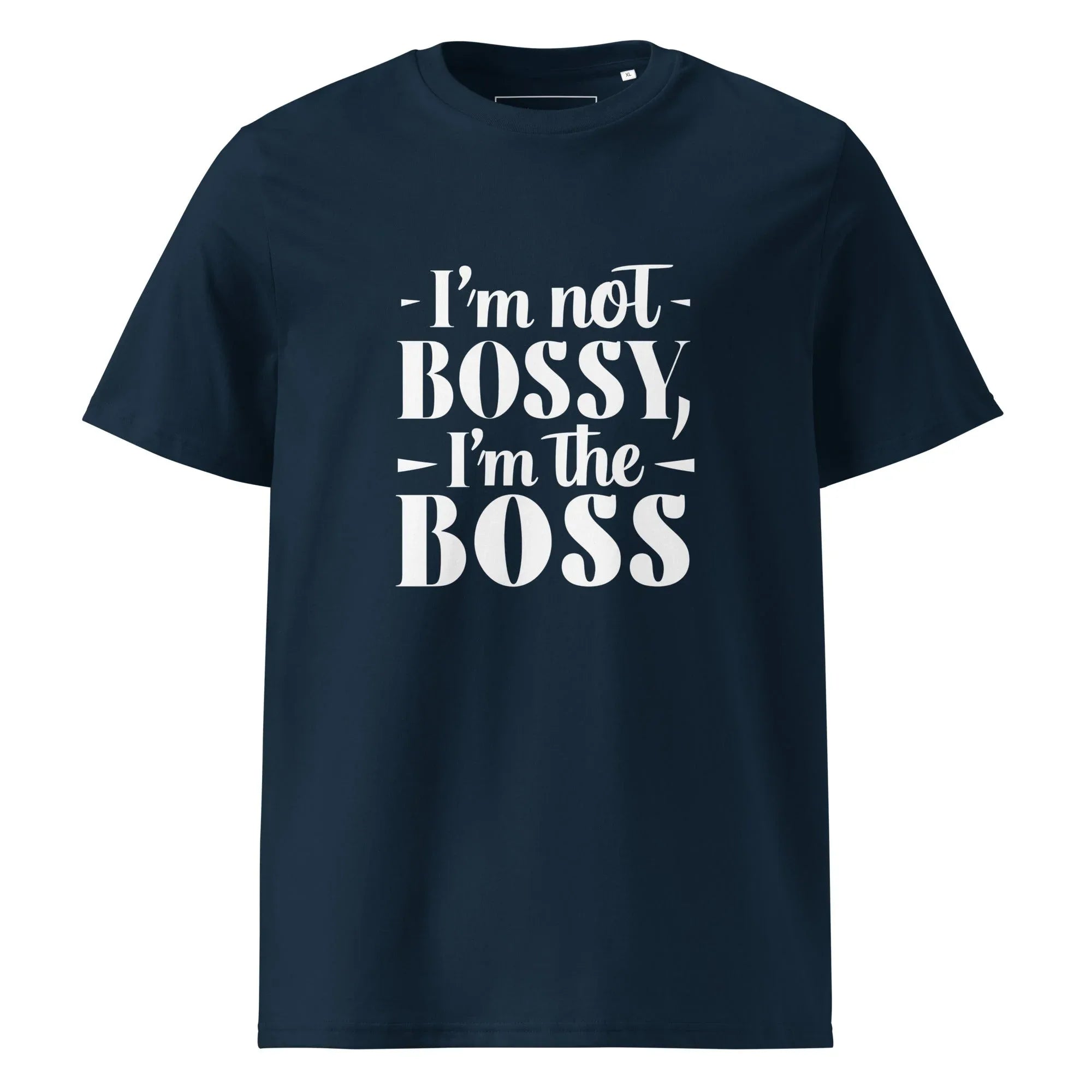 Unisex | I'm Not Bossy, I'm The Boss - Organic Cotton T-Shirt French Navy T-Shirt AwRans Clothing unisex-organic-cotton-t-shirt-french-navy-front-6665af3af29d3
